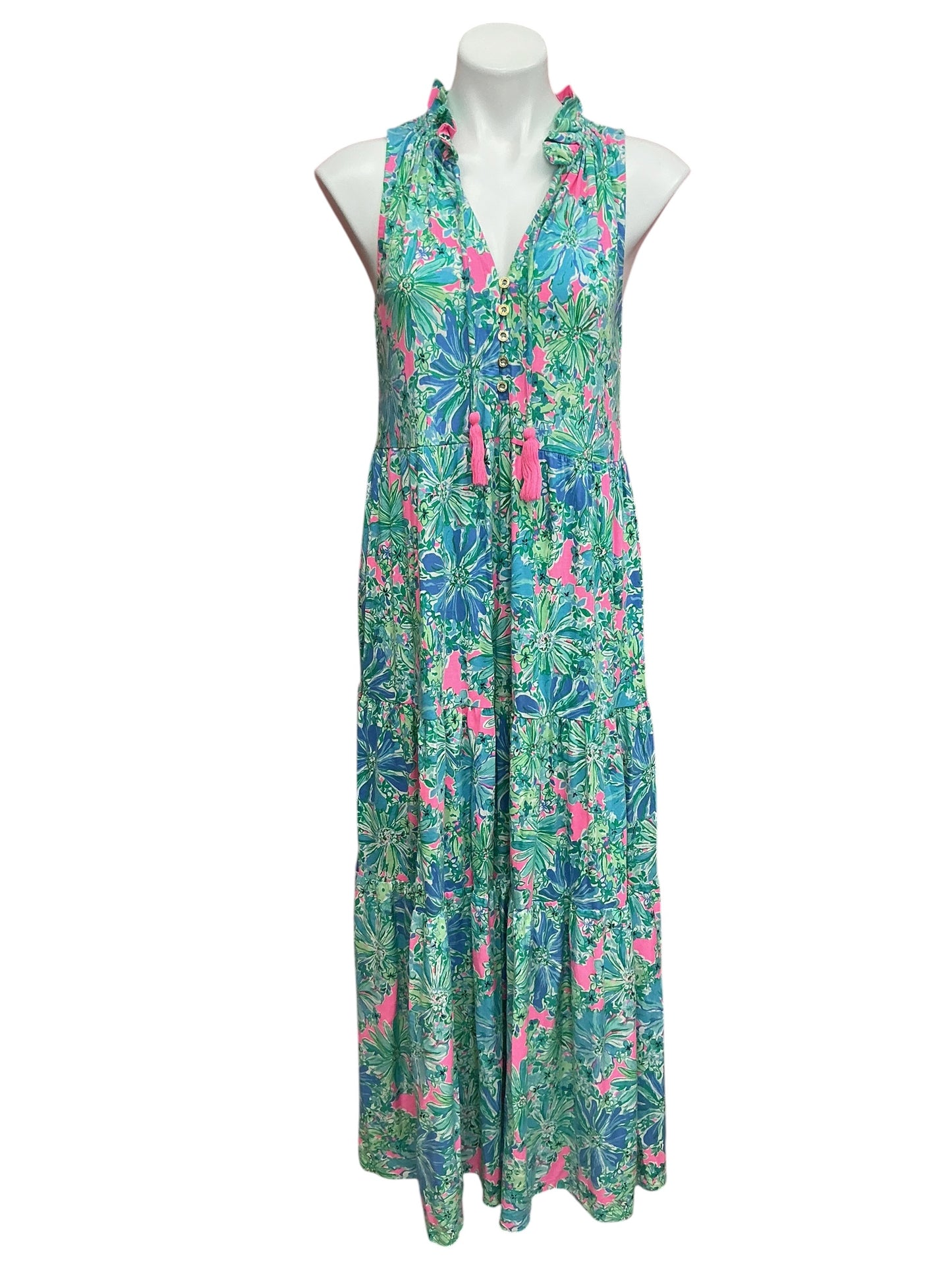 Lilly Pulitzer Malone Maxi Dress Soleil Pink Good Hare Day - Size S