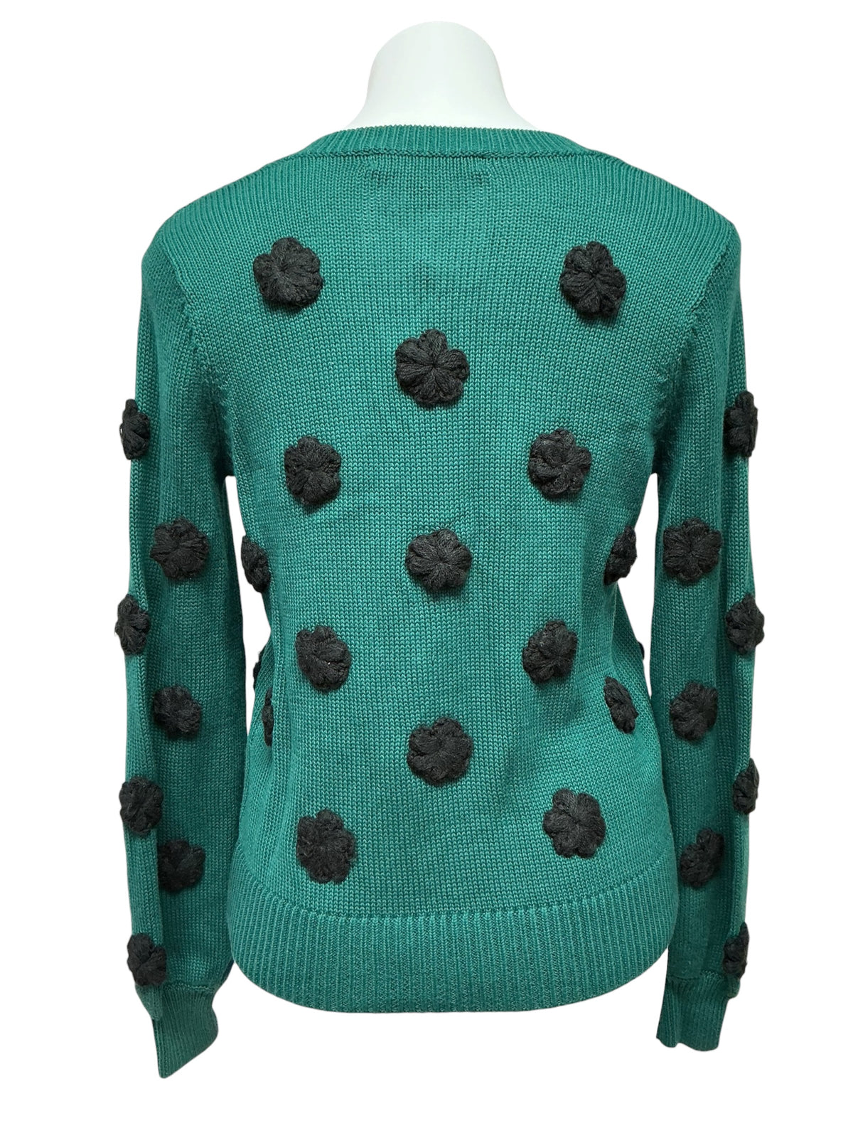 Lilly Pulitzer NWT Wyla Sweater Villa Green Tossed Crochet Flowers - Size XS