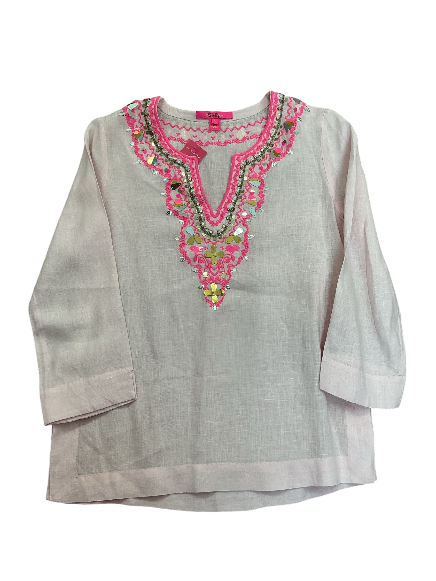 Lilly Pulitzer Amelia Island Tunic Top Pascha Pink - Size S