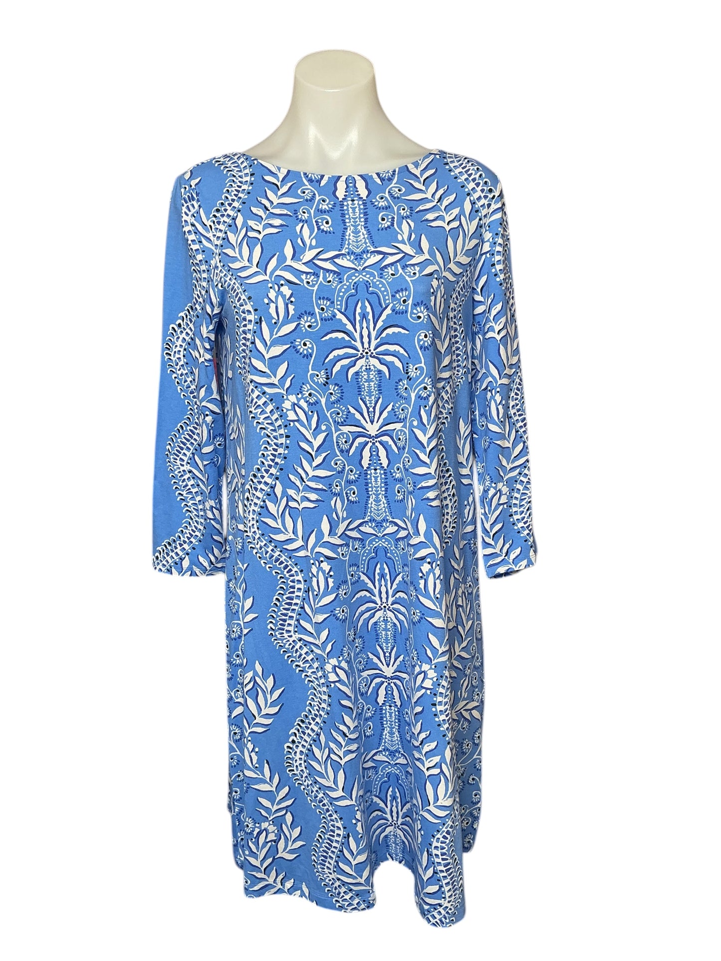 Lilly Pulitzer NWT Ophelia 3/4 Sleeve Dress - Abaco Blue Have It Both Rays Engineered - Size M