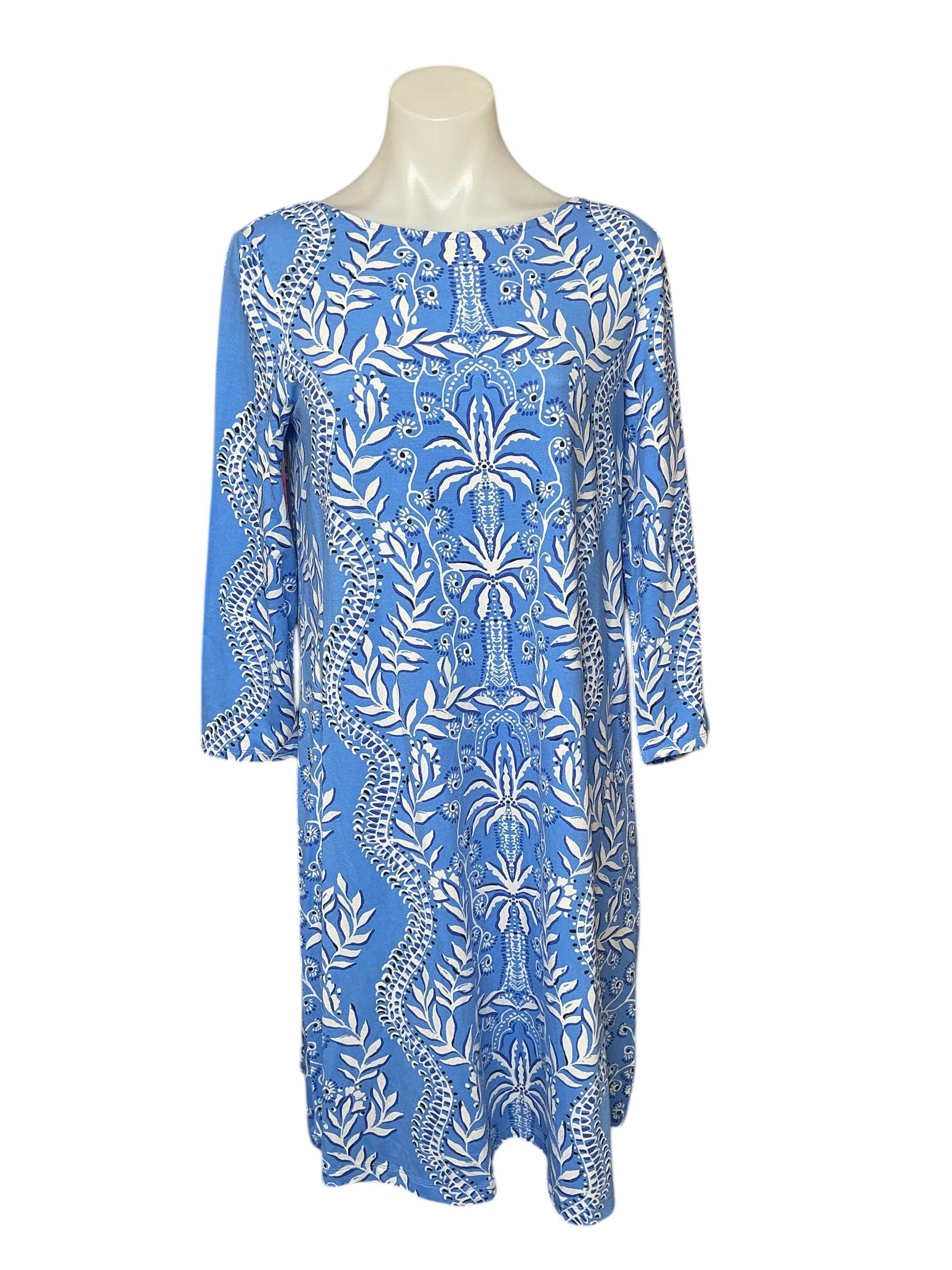Lilly Pulitzer NWT Ophelia 3/4 Sleeve Dress - Abaco Blue Have It Both Rays Engineered - Size M