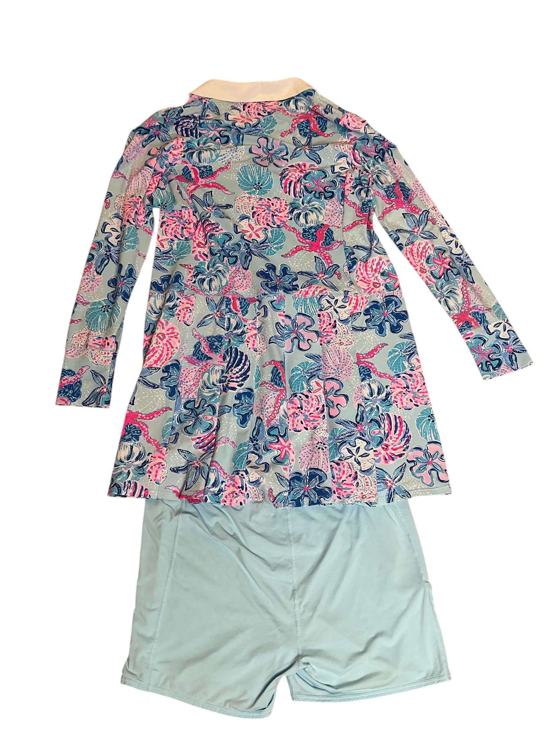 Lilly Pulitzer Turtle Club Dress Multi Bahamas Beachcomber Set With Shorts - Size XL