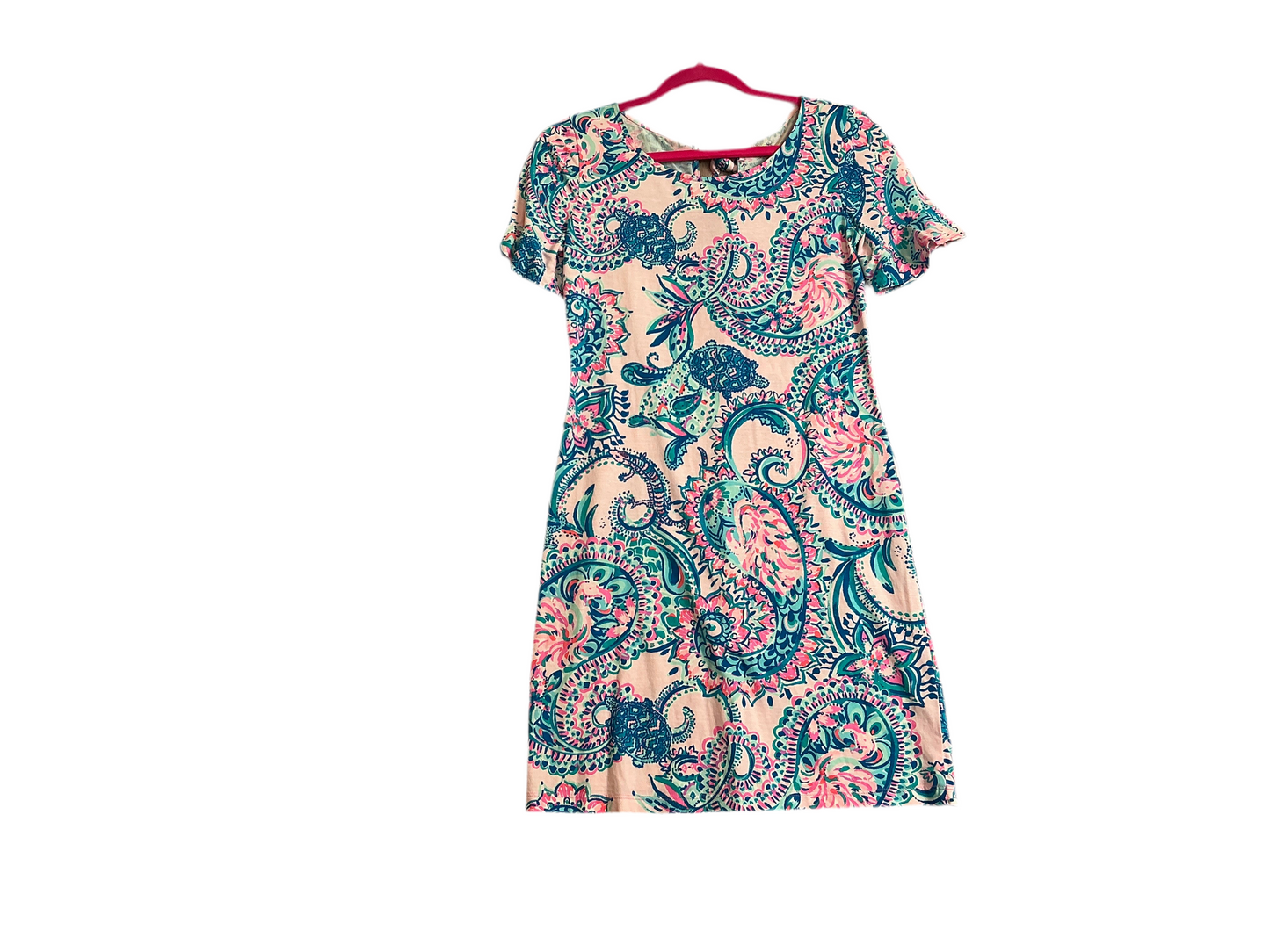 Lilly Pulitzer Mellorie Dress - Pink Tropics Tint Tangerine Dream - Size XS