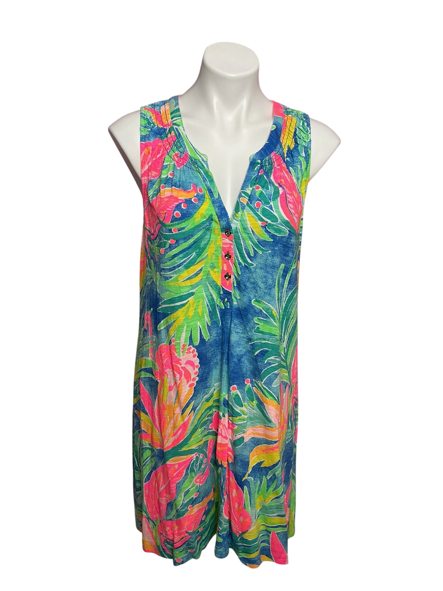 Lilly Pulitzer Essie Dress Bennet Blue Showstopper - Size L