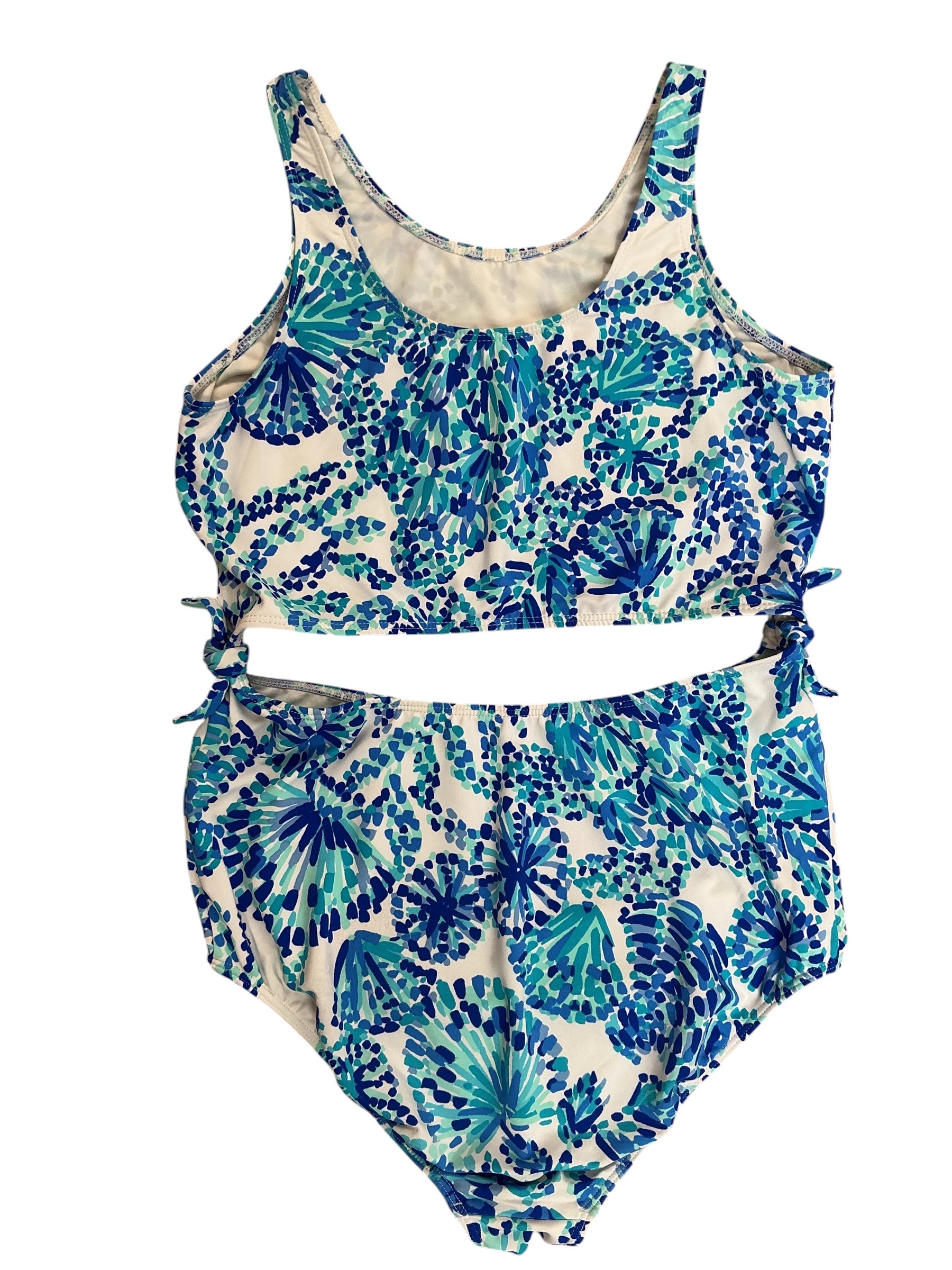 Lilly Pulitzer Kids Girls Evaline One Piece Swimsuit Shell Me You Love Me - Size 14