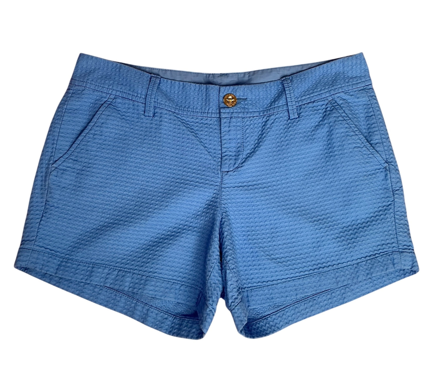 Lilly Pulitzer Callahan Short Navy Blue Textured Seersucker - Size 10