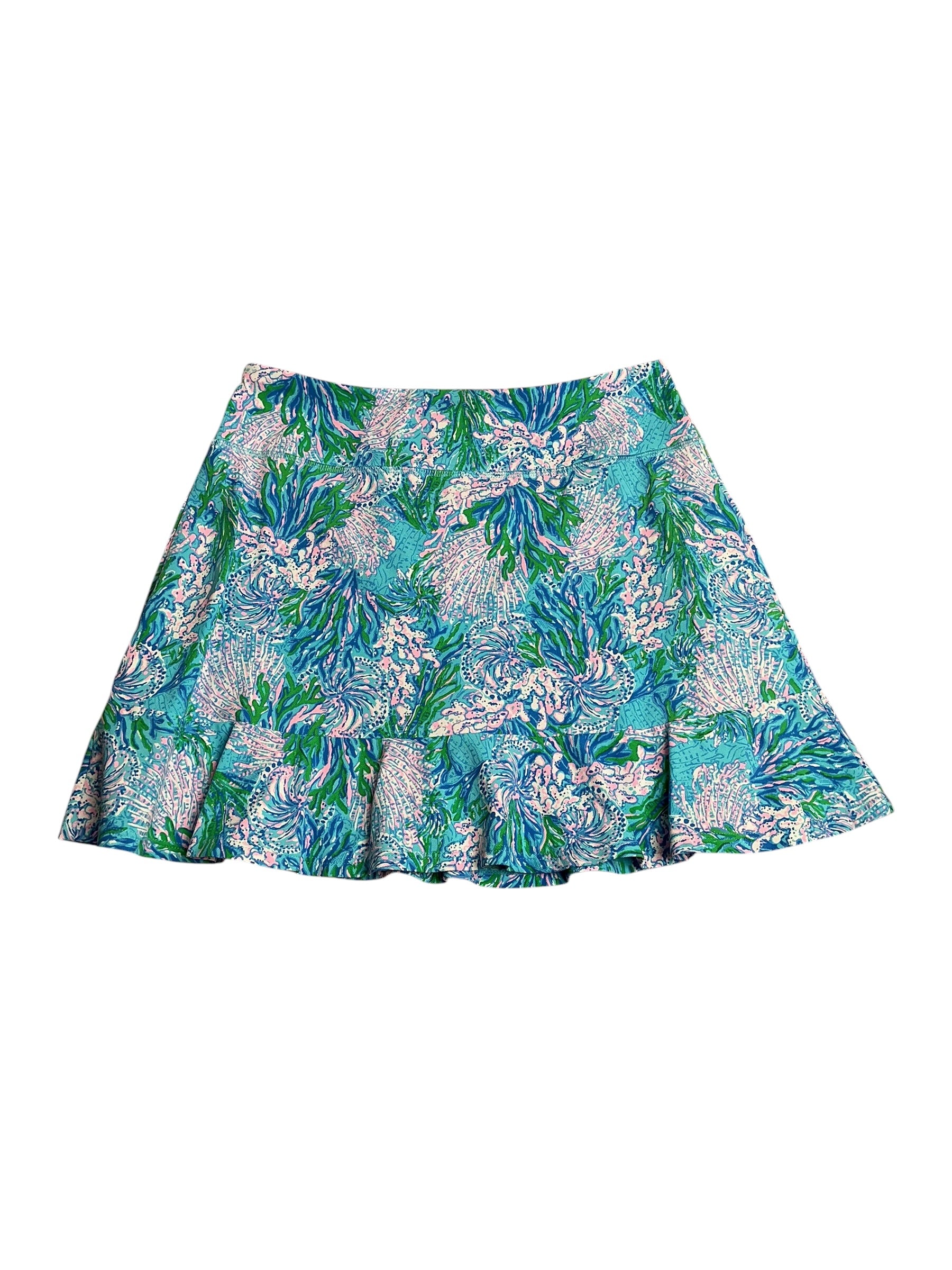 Lilly Pulitzer- Luxletic Zadora Skort Las Olas Aqua Strong Current Size M