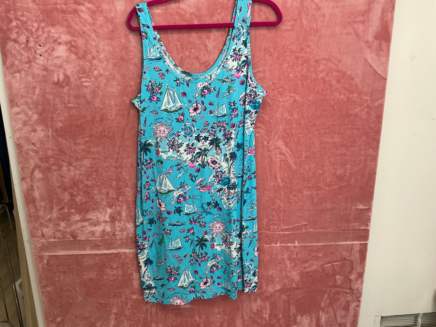 Lilly Pulitzer Newberri Tank Dress NWT, Amalfi Blue, Lilly’s Roadtrip Size L