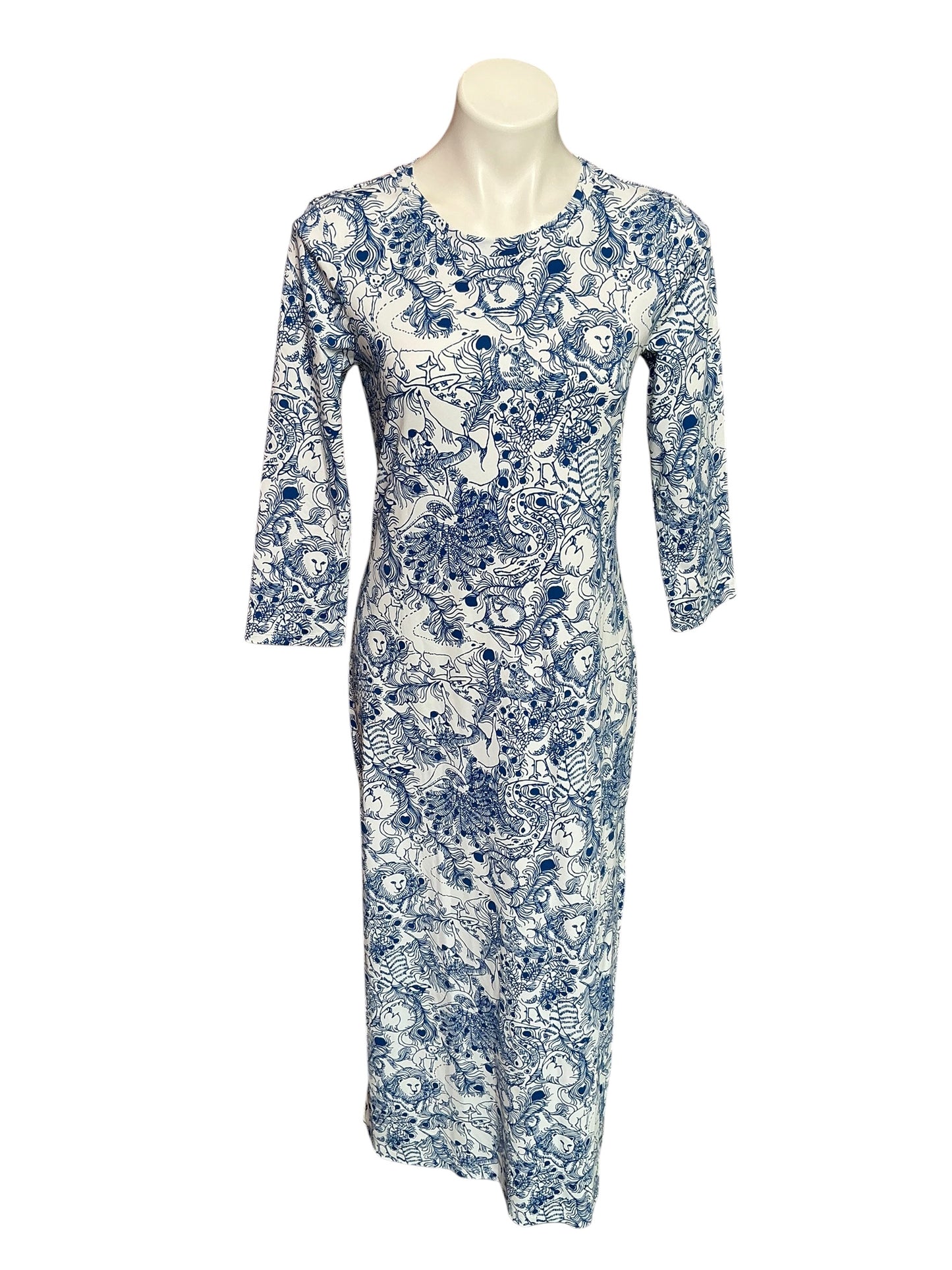 Lilly Pulitzer NWT Deena UPF 50+ Dress Starlight Navy Zoology - Size M