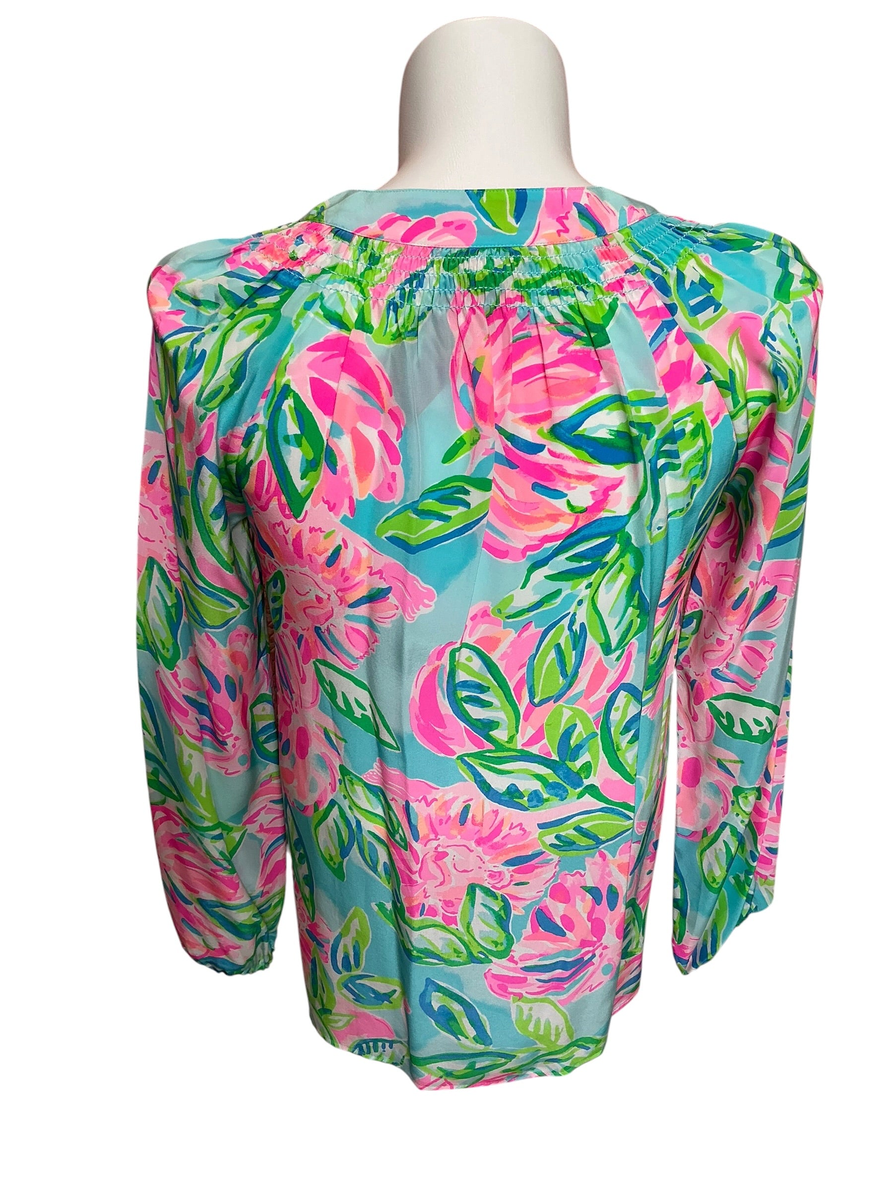 Lilly Pulitzer Elsa Silk Top What a Lovely Place - Size S