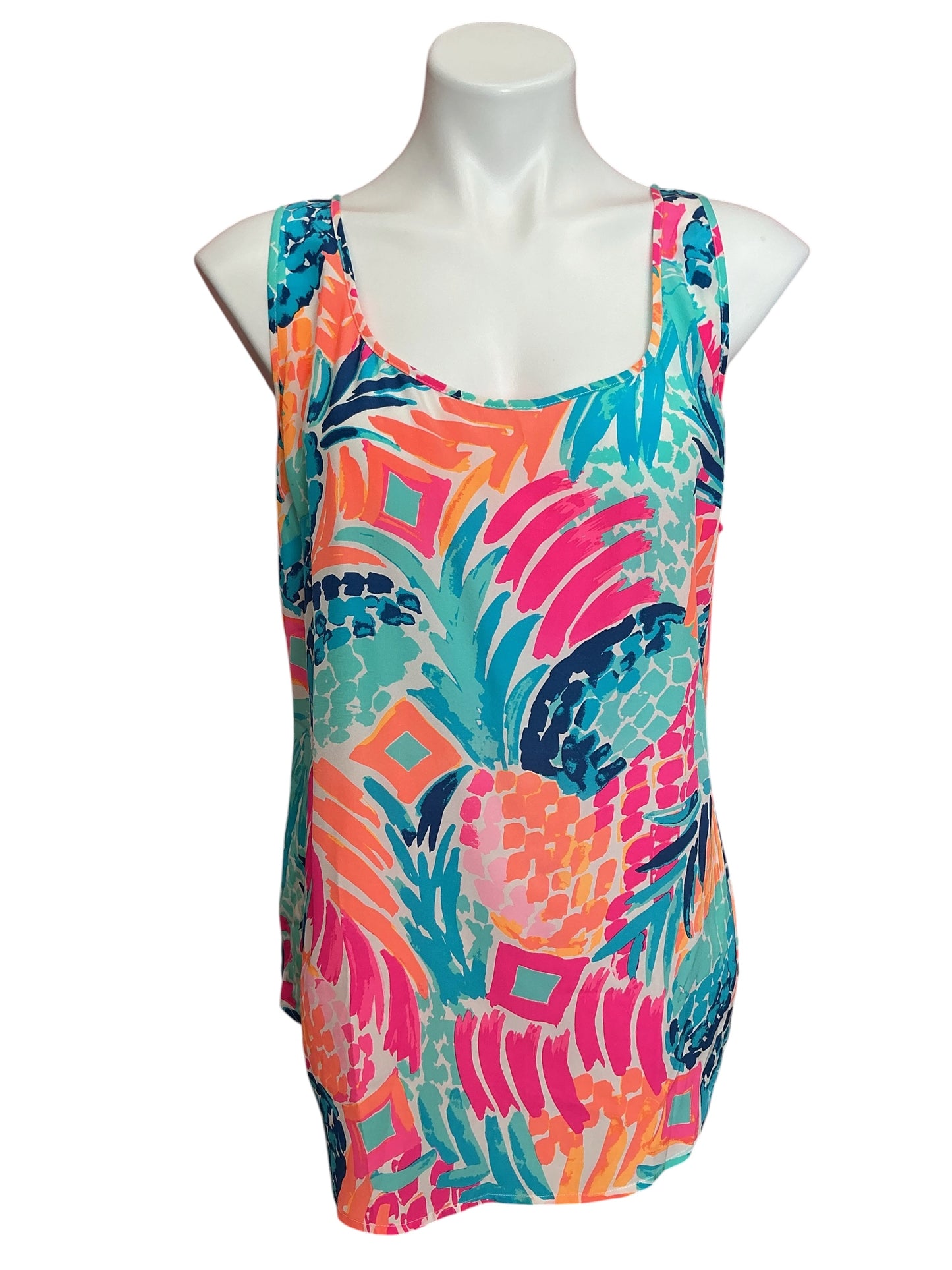 Lilly Pulitzer NWT Alyssa Silk Top Goombay Smashed - Size XL