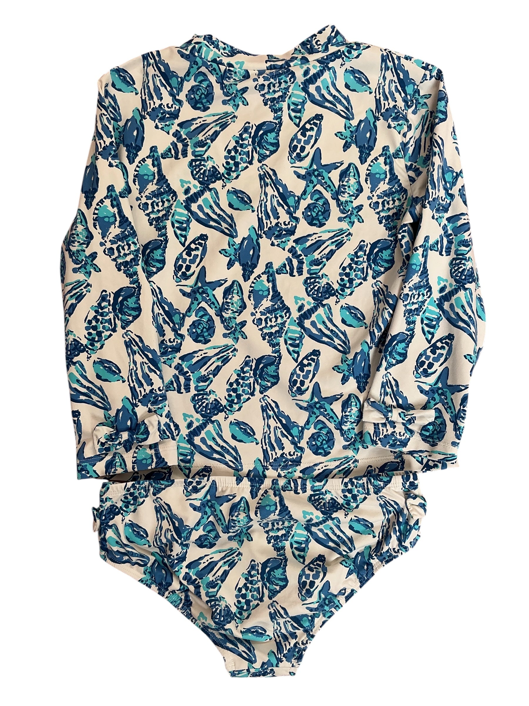 Lilly Pulitzer Girls Kids Bobby Rashguard 2PC Set Resort White Shell Collector - Size 7