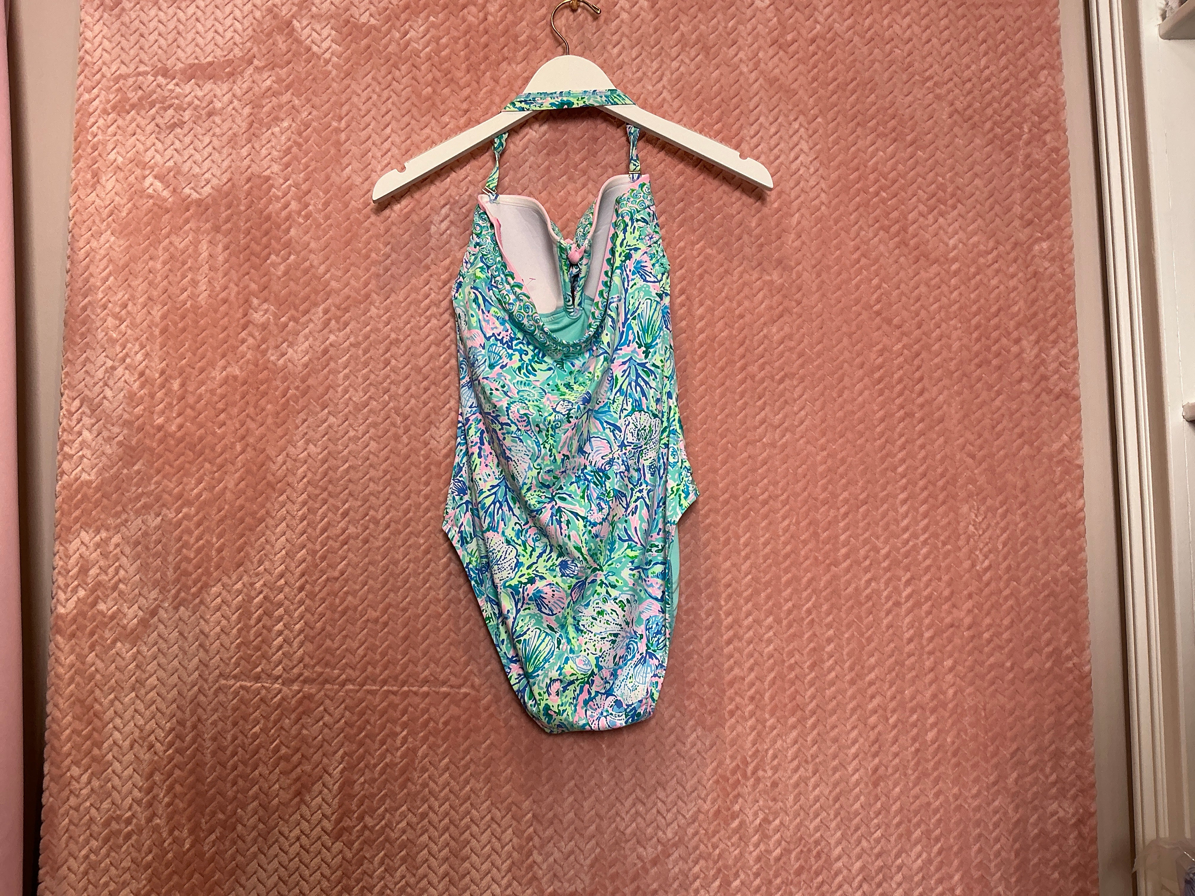 Lilly Pulitzer NWT Jagger One Piece Surf Blue Soleil It On Me - Size 10