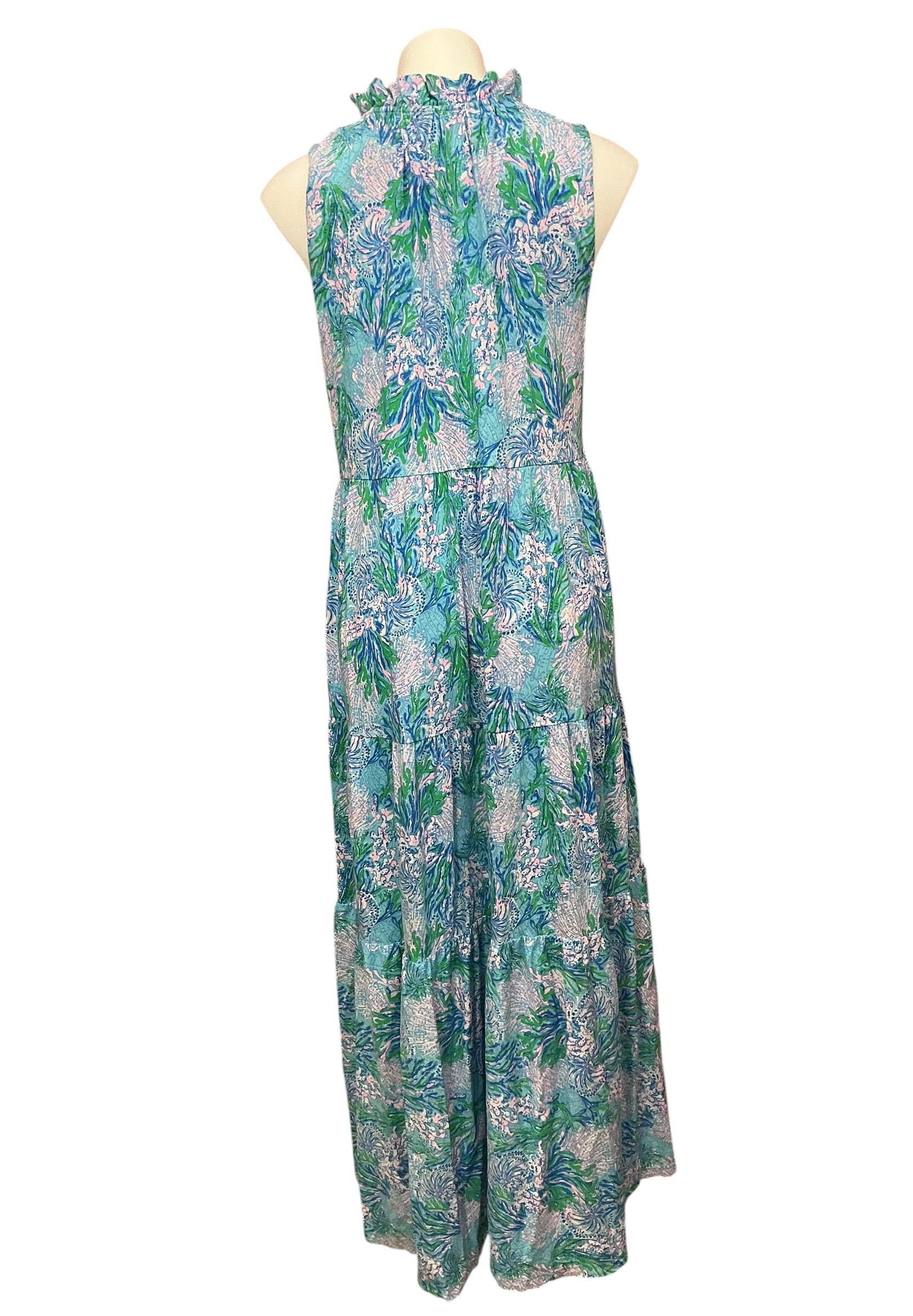 Lilly Pulitzer Malone Maxi Dress Las Olas Aqua Strong Current Sea - Size XL