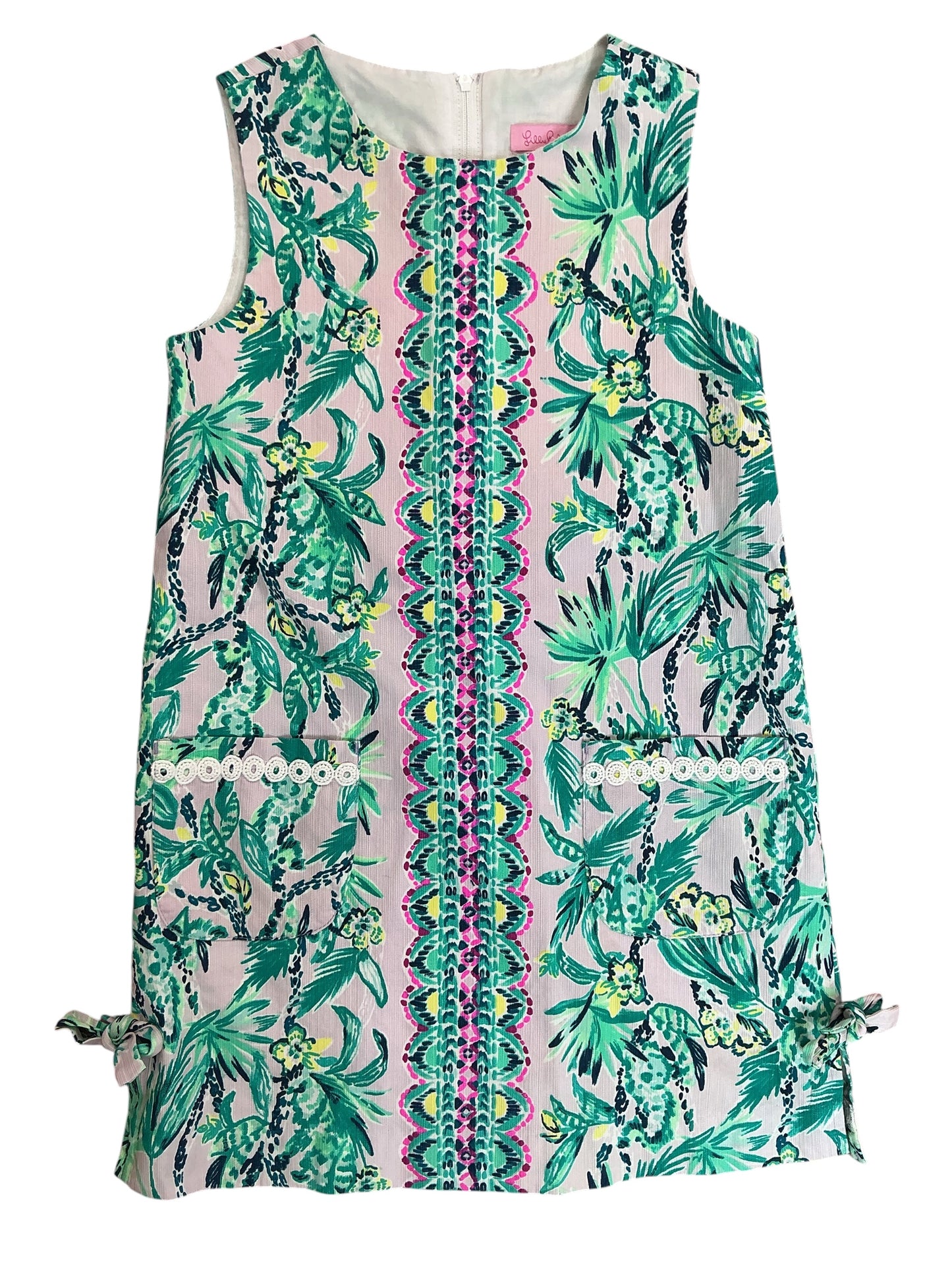Lilly Pulitzer Kids Girls Little Lilly Classic Shift Dress It’s Impawsible - Size 8