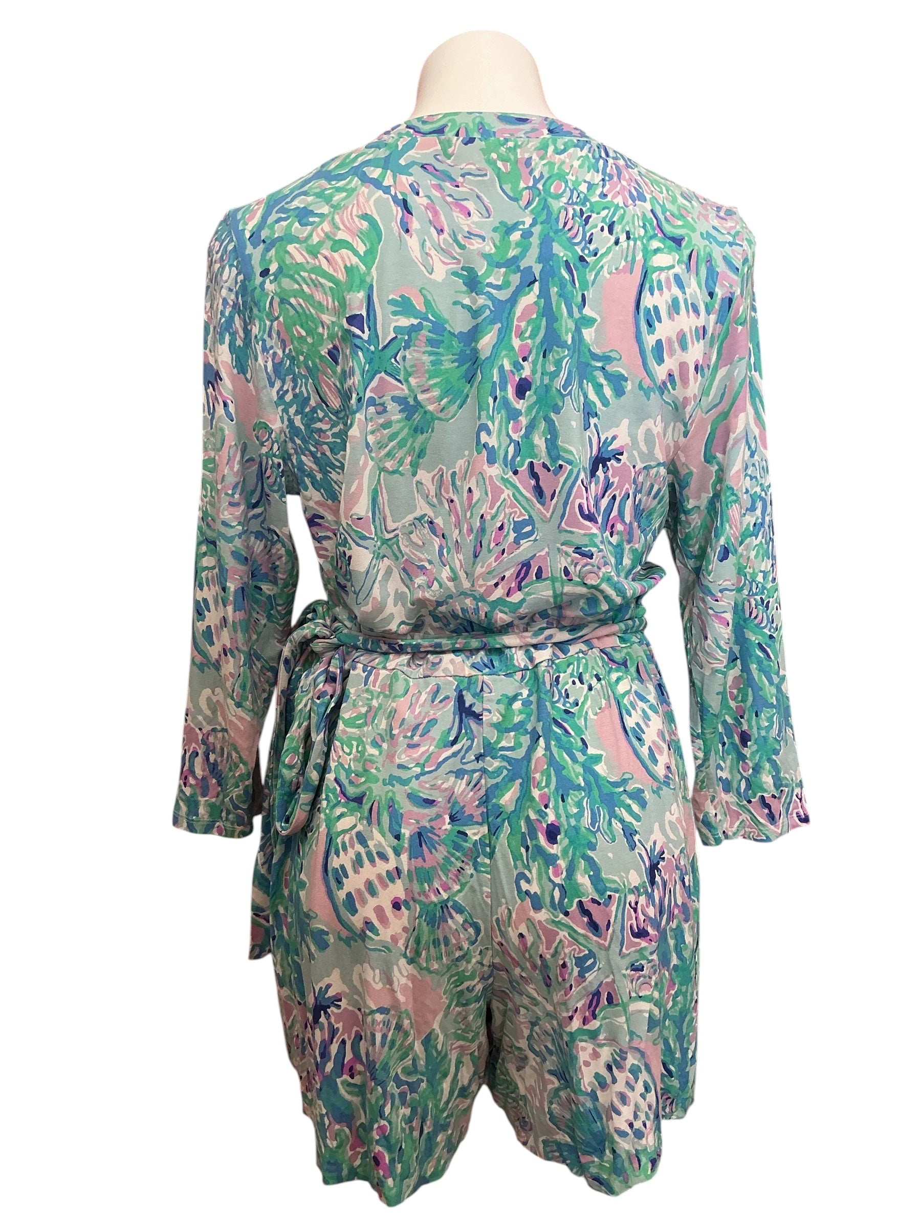 Lilly Pulitzer Karlie Wrap Romper Bennet Blue Celestial Seas - Size XL