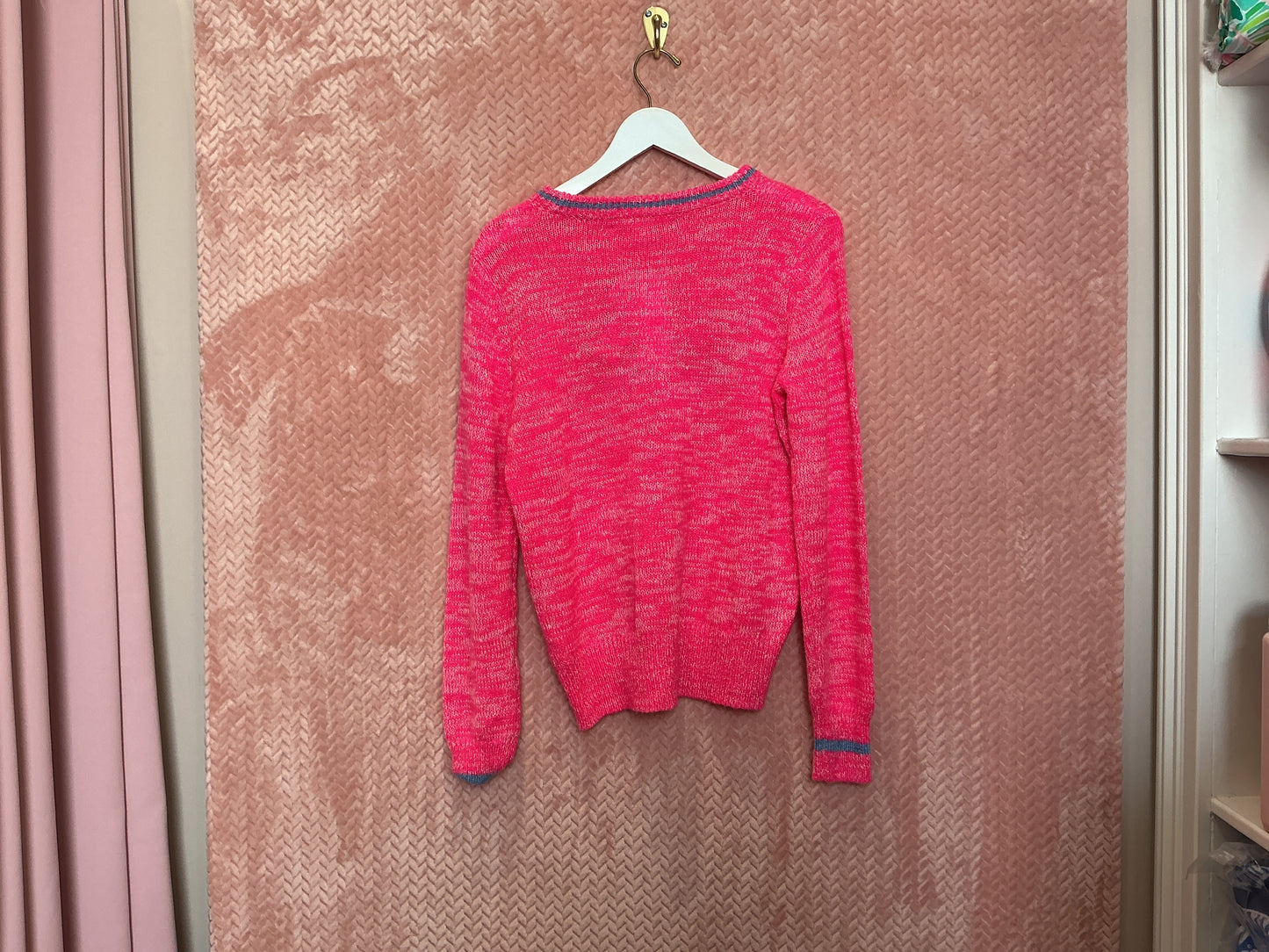Lilly Pulitzer NWT Rollins Sweater Pink Grenadine Jadore Intarsia - Size M