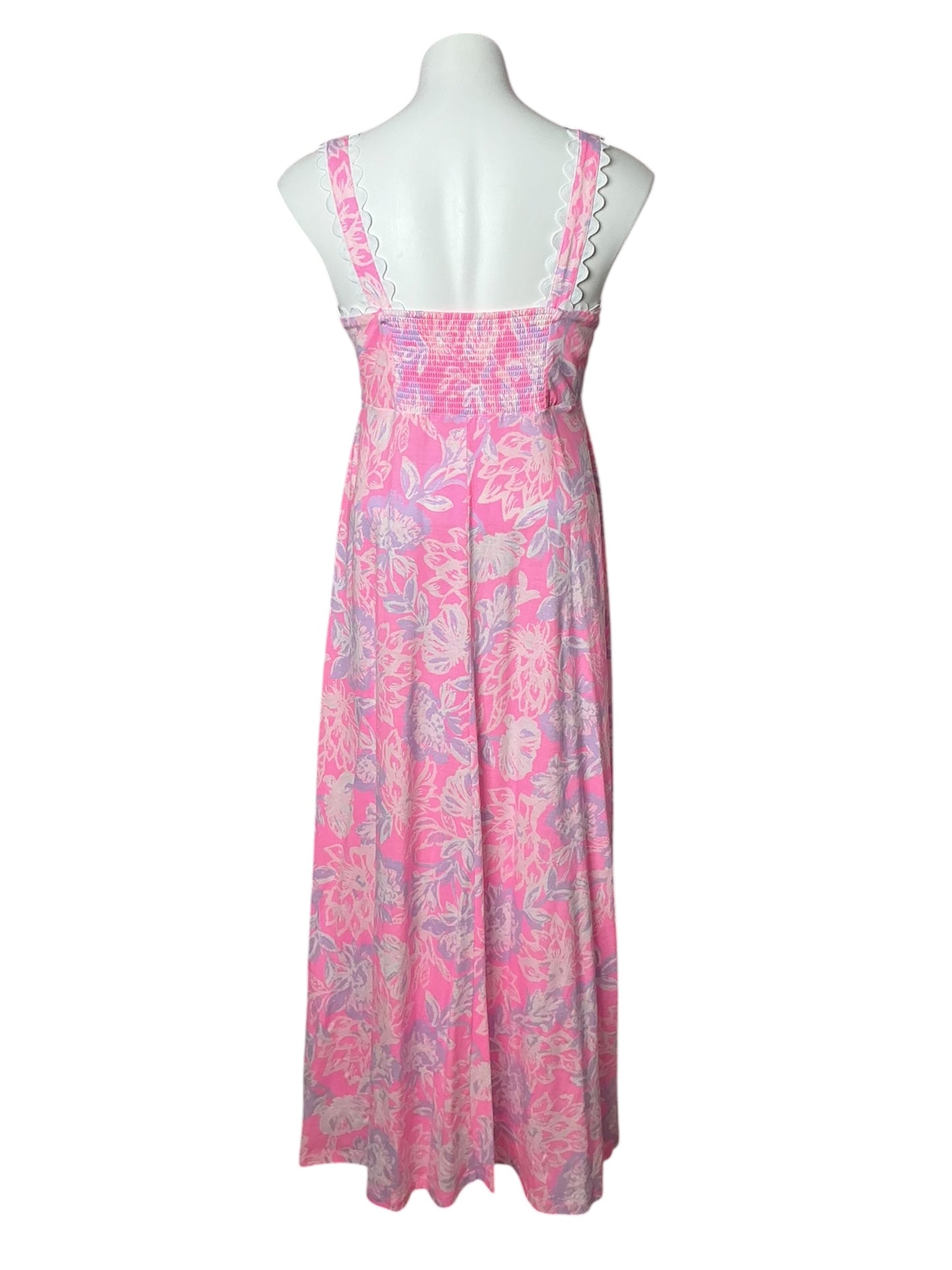 Lilly Pulitzer Dwyer Midi Dress Rousseau Pink Zen Garden - Size M