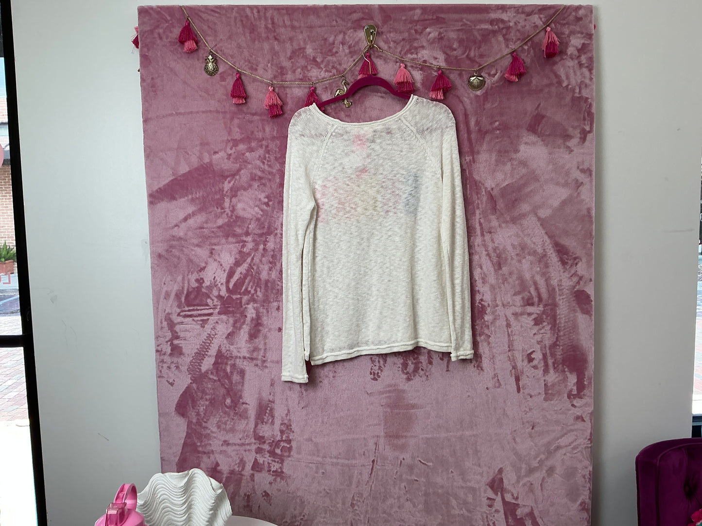 Lilly Pulitzer NWT Danette Sweater Resort White Sunny Intarsia - Size S