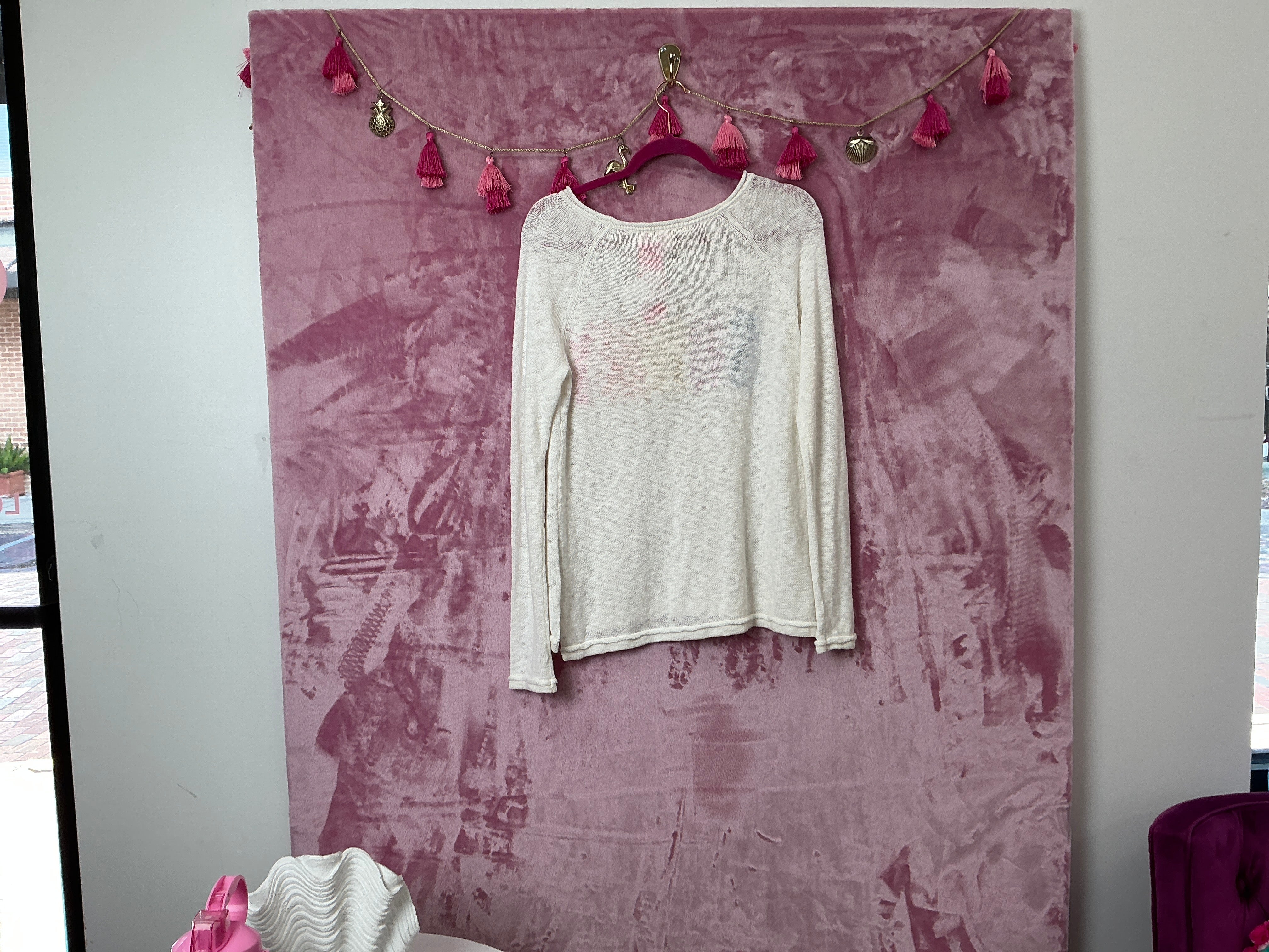 Lilly Pulitzer NWT Danette Sweater Resort White Sunny Intarsia - Size S