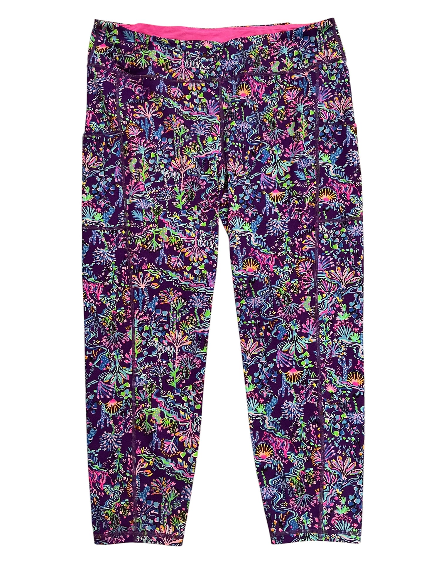Lilly Pulitzer Luxletic Weekender Cropped Leggings A Jungle In Here - Size XXL