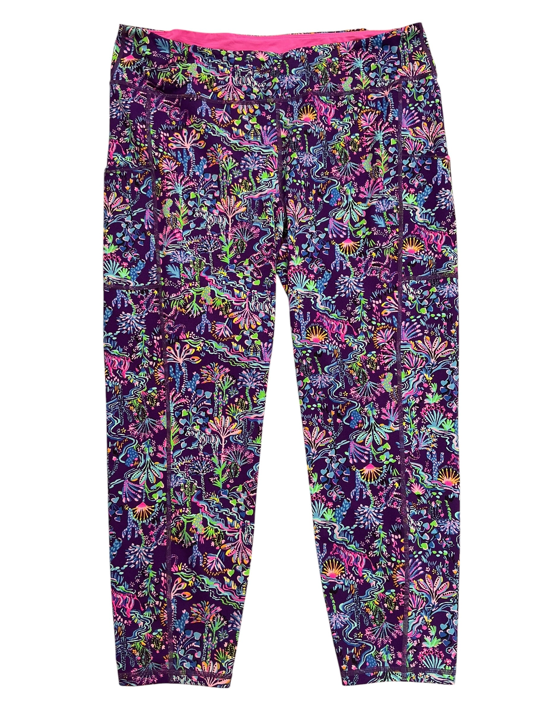 Lilly Pulitzer Luxletic Weekender Cropped Leggings A Jungle In Here - Size XXL