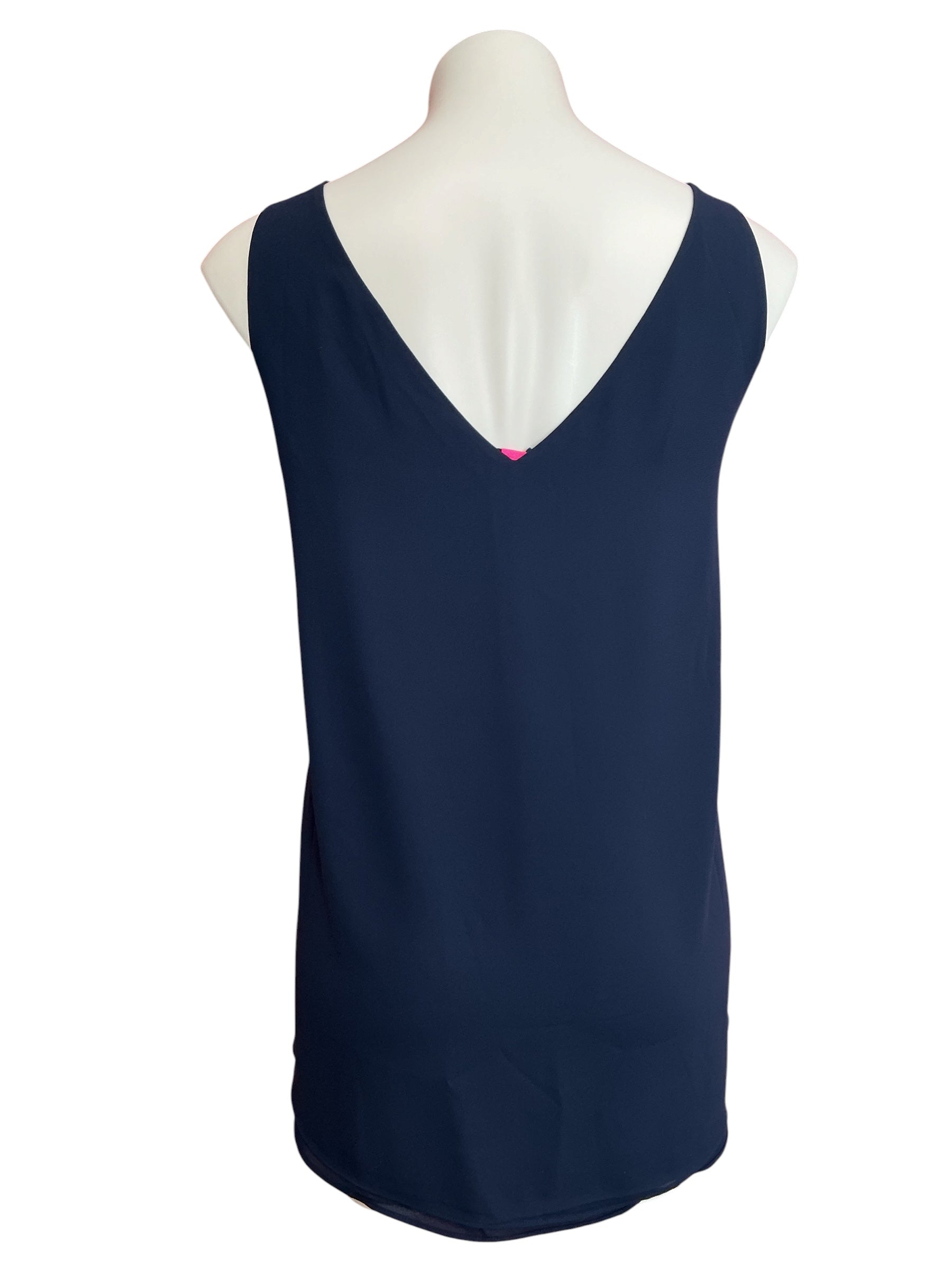 Lilly Pulitzer Florin V Neck Reversible Tank Top True Navy - Size XL