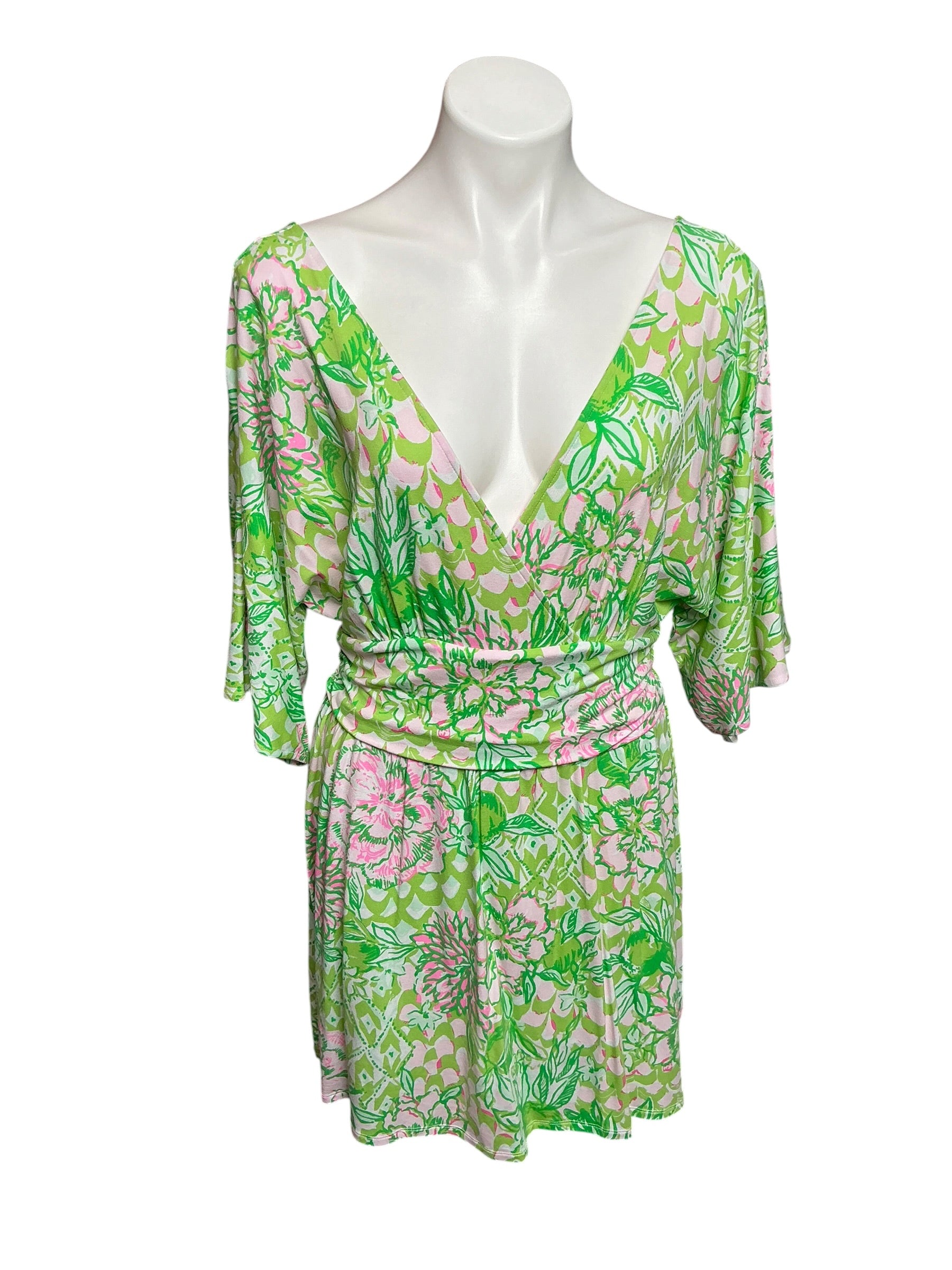 Lilly Pulitzer NWT Parigi Knit Skort Romper Fauna Green Lime Feeling Good - Size L