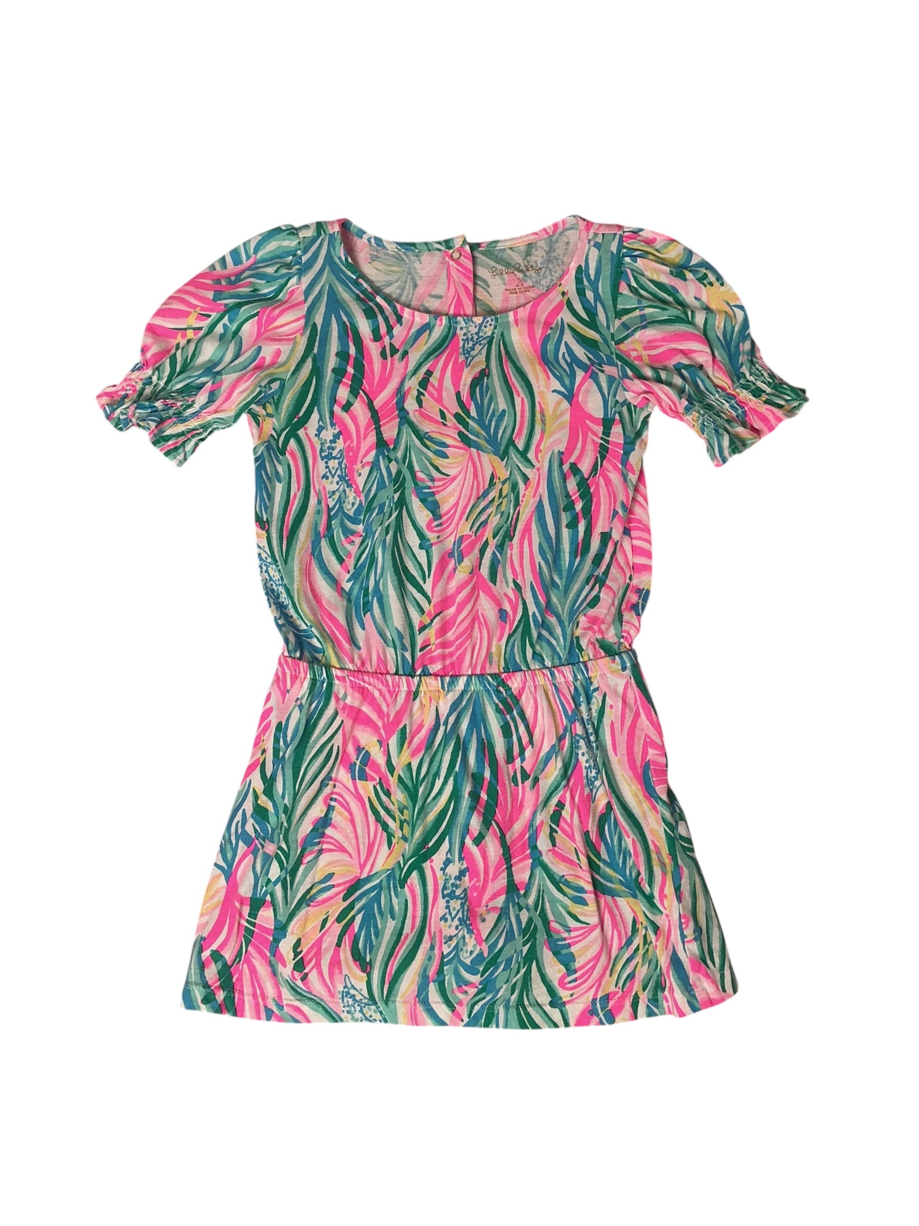 Lilly Pulitzer Girls Romper Sea Turtle Soiree - Size 4-5