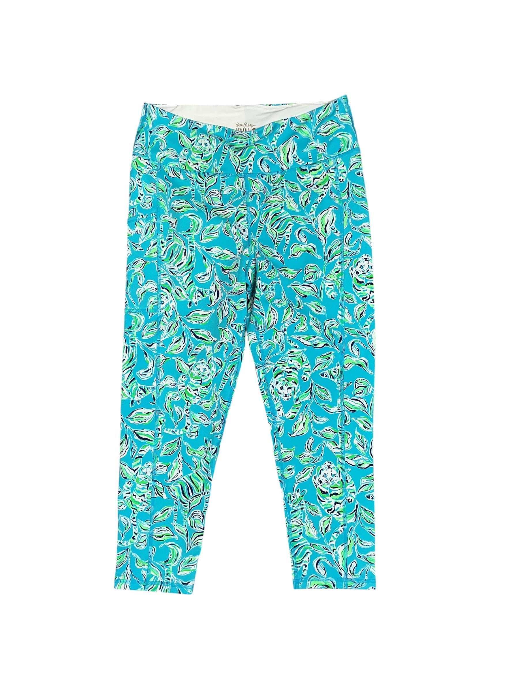 Lilly Pulitzer NWT Weekender High Rise Legging Turquoise Oasis Outta Line - Size XL