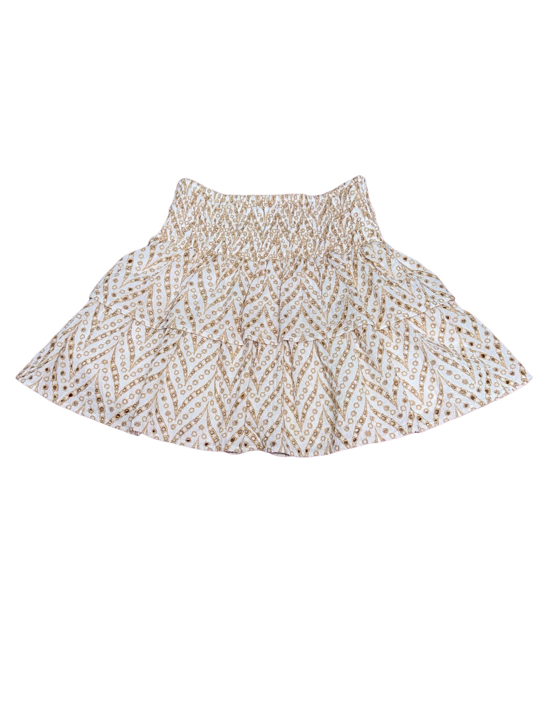 Lilly Pulitzer Yara Eyelet Skirt, Sand Bar- Mermaid Tail Metallic Size 2
