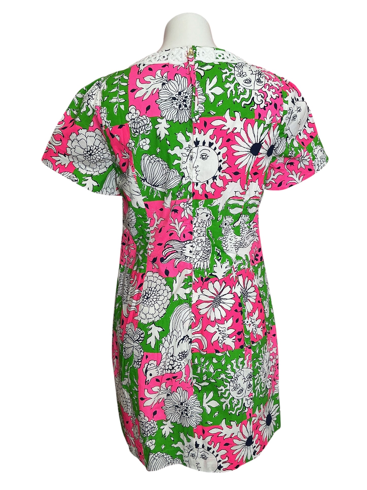 Lilly Pulitzer NWT Salem Shift Romper Cherry Blossom Pink Chicken Check - Size 6