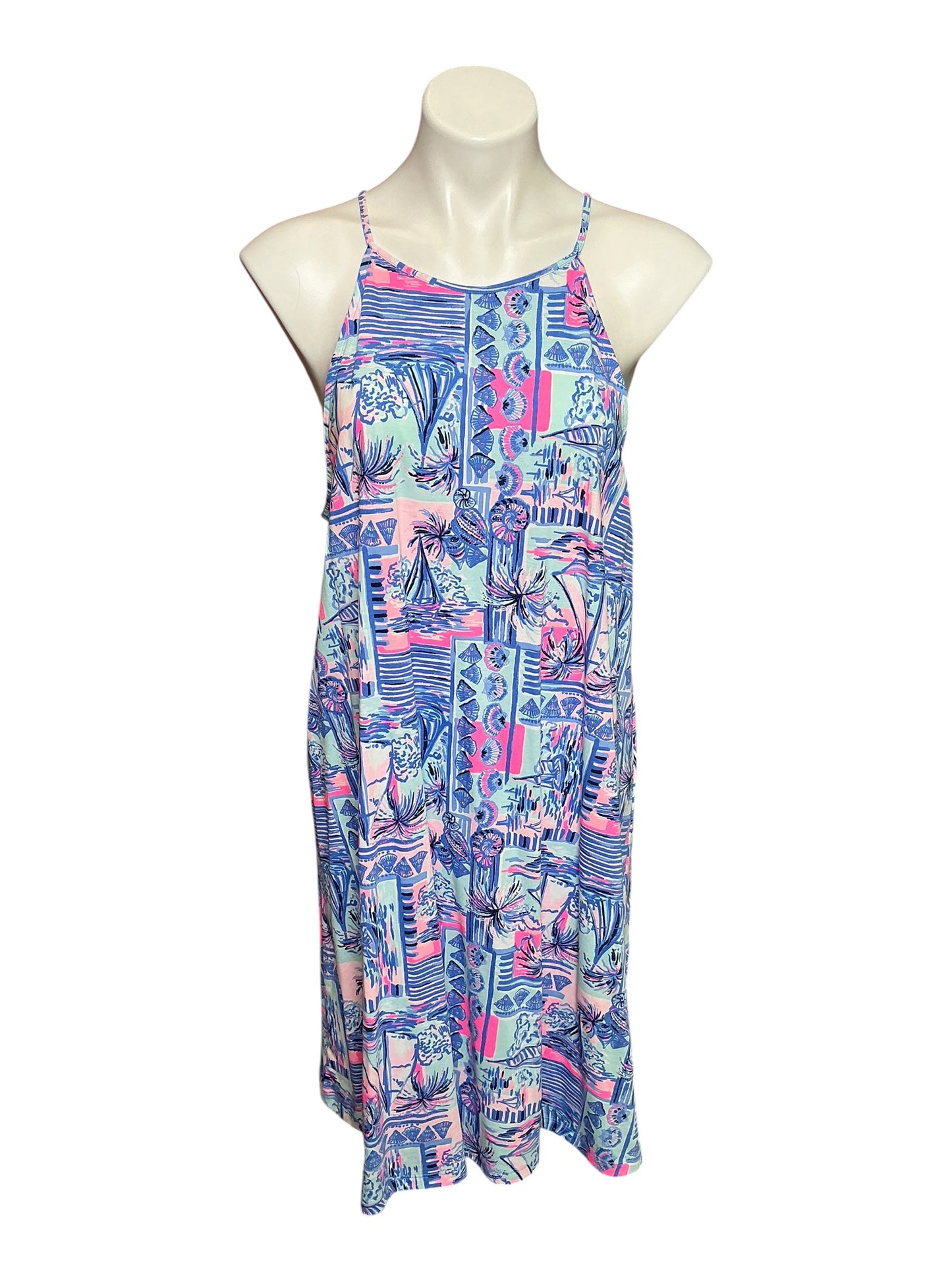 Lilly Pulitzer NWT Margot Dress Whisper Blue Yeah Buoy - Size XL