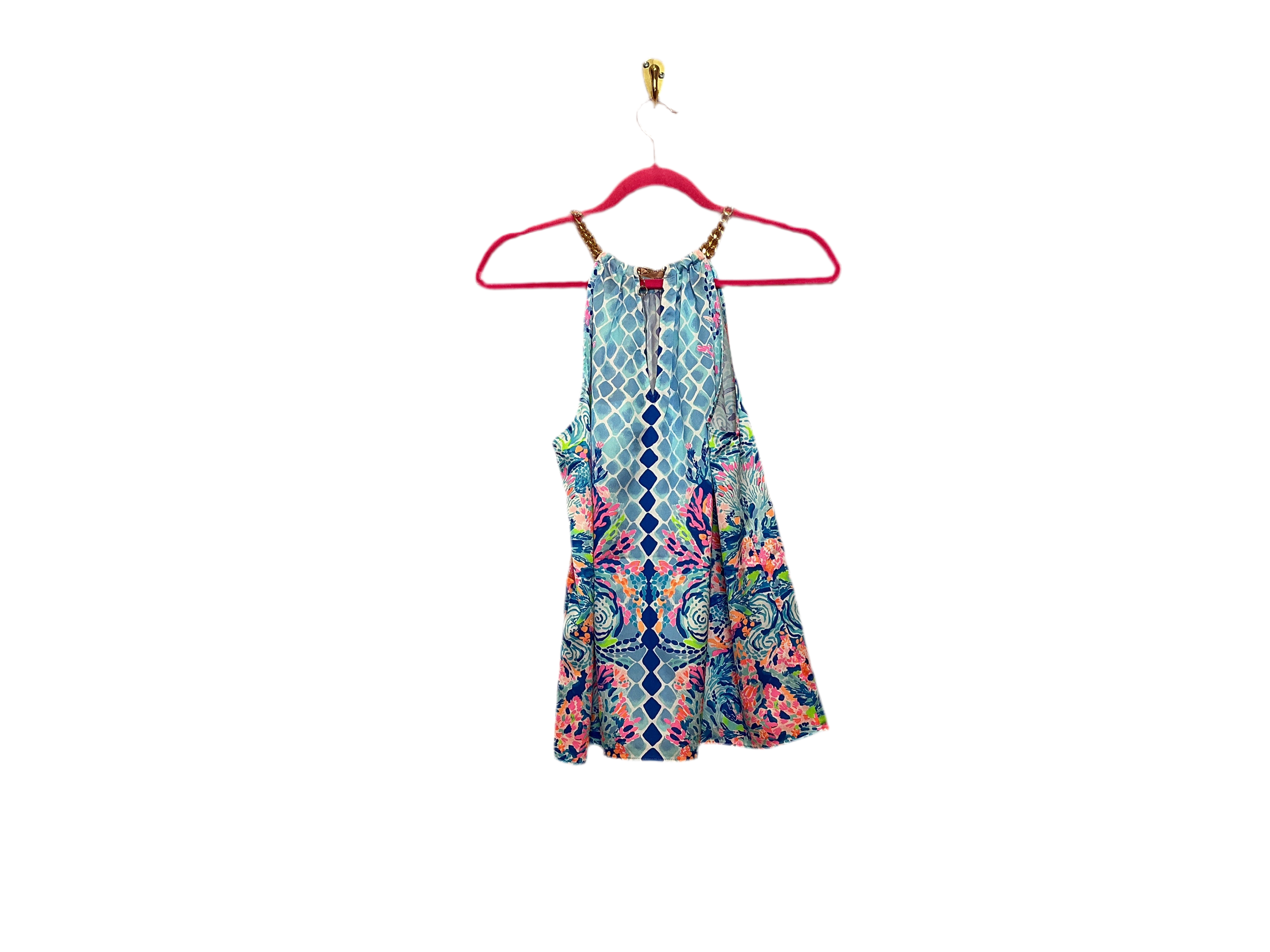 Lilly Pulitzer NWT Isa Halter Top Hidden Treasure Engine - Size M