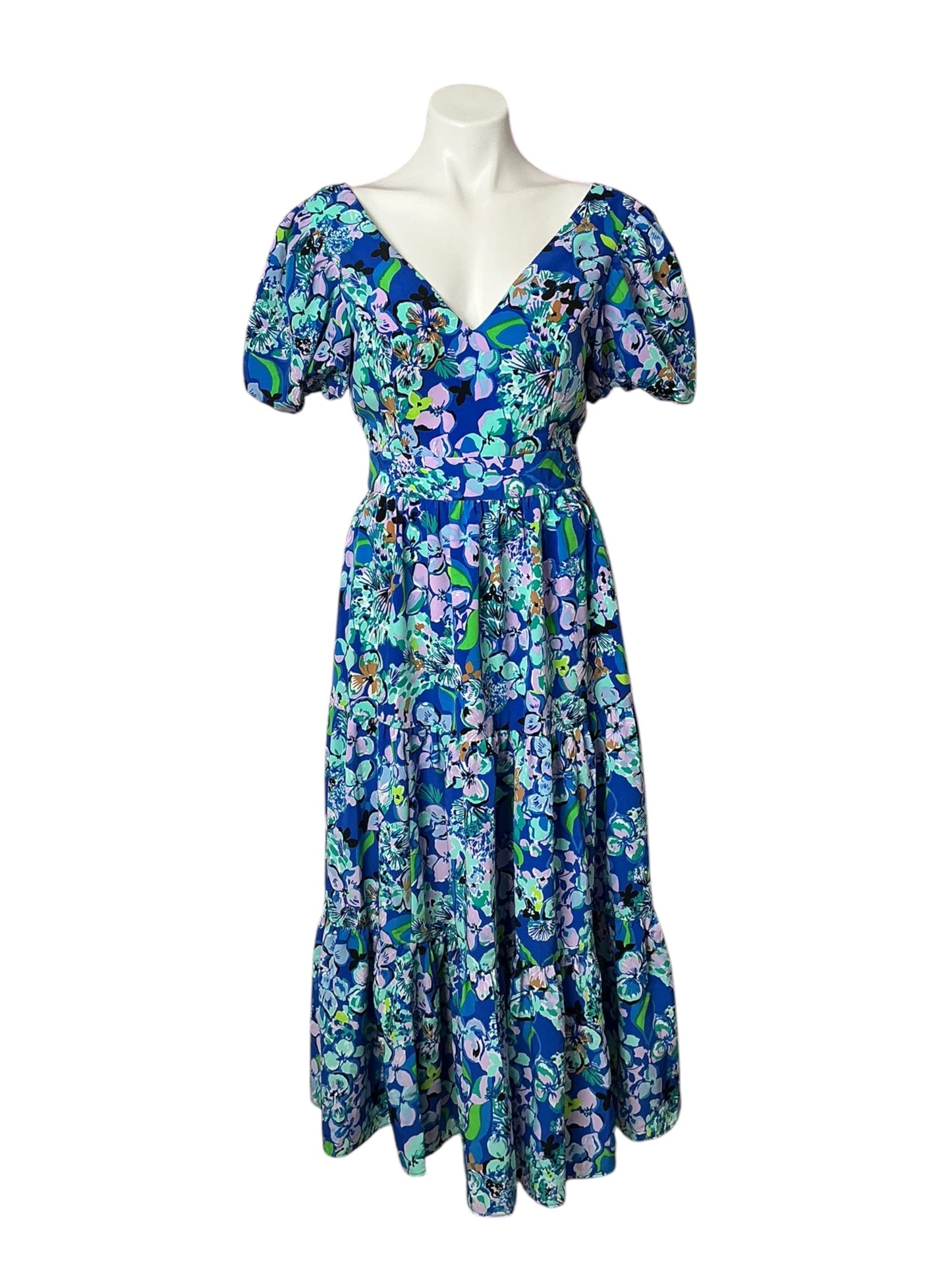 Lilly Pulitzer Grace Tiered Midi Dress Twilight Tropics - Size 2
