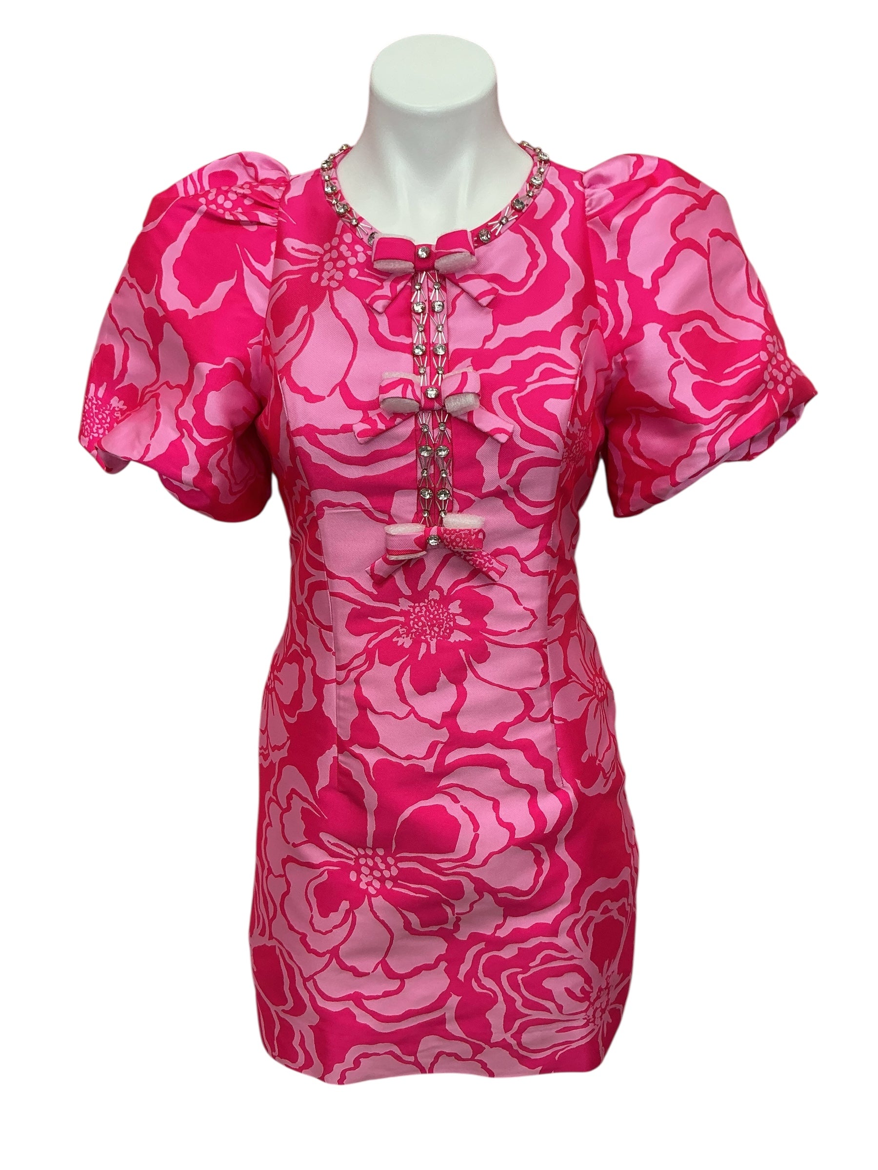 Lilly Pulitzer NWT Britnee Jacquard Shift Dress Parigi Pink Go Big Satin Jacquard - Size 2