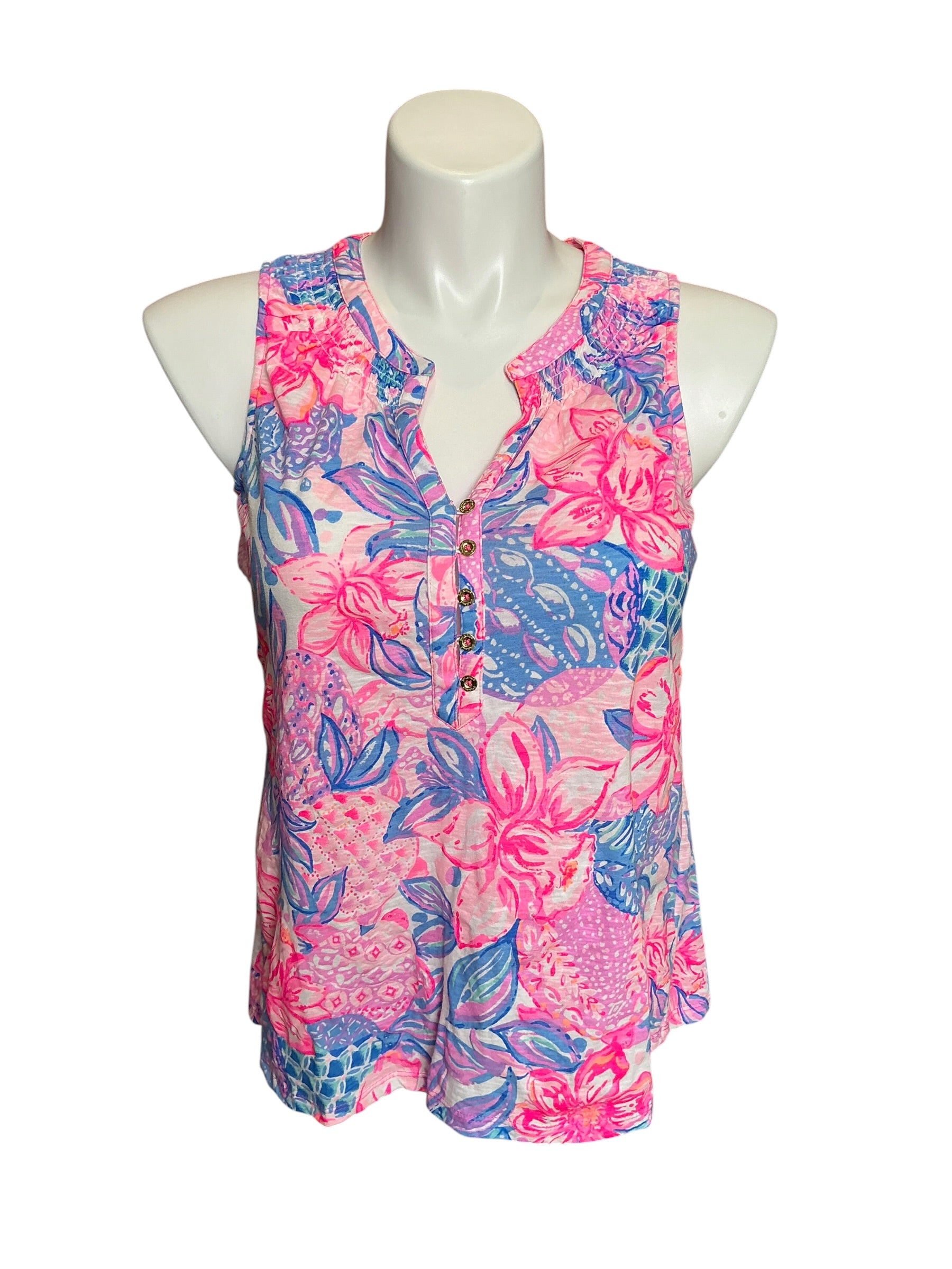 Lilly Pulitzer Essie Top Pink Isle Snappy Turtle - Size L