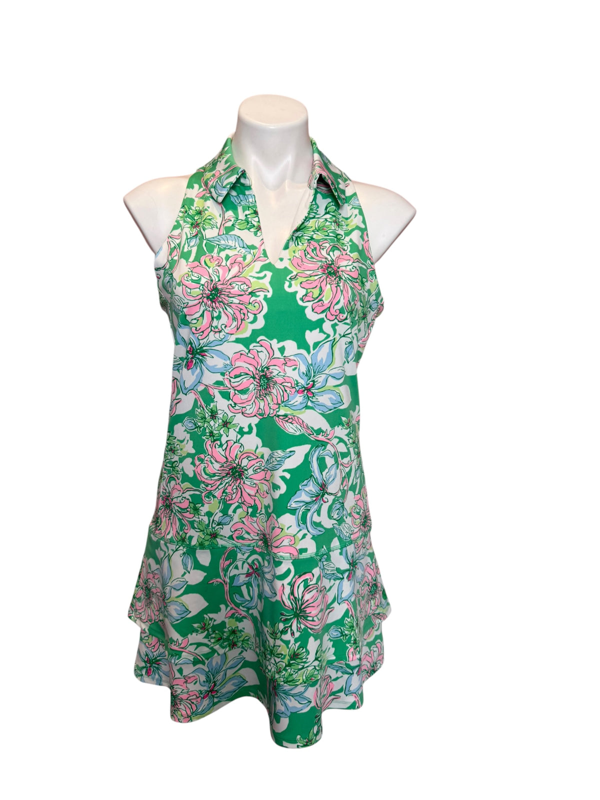 Lilly Pulitzer UPF 50+ Luxletic Dania Dress Spearmint Blossom Views - Size M