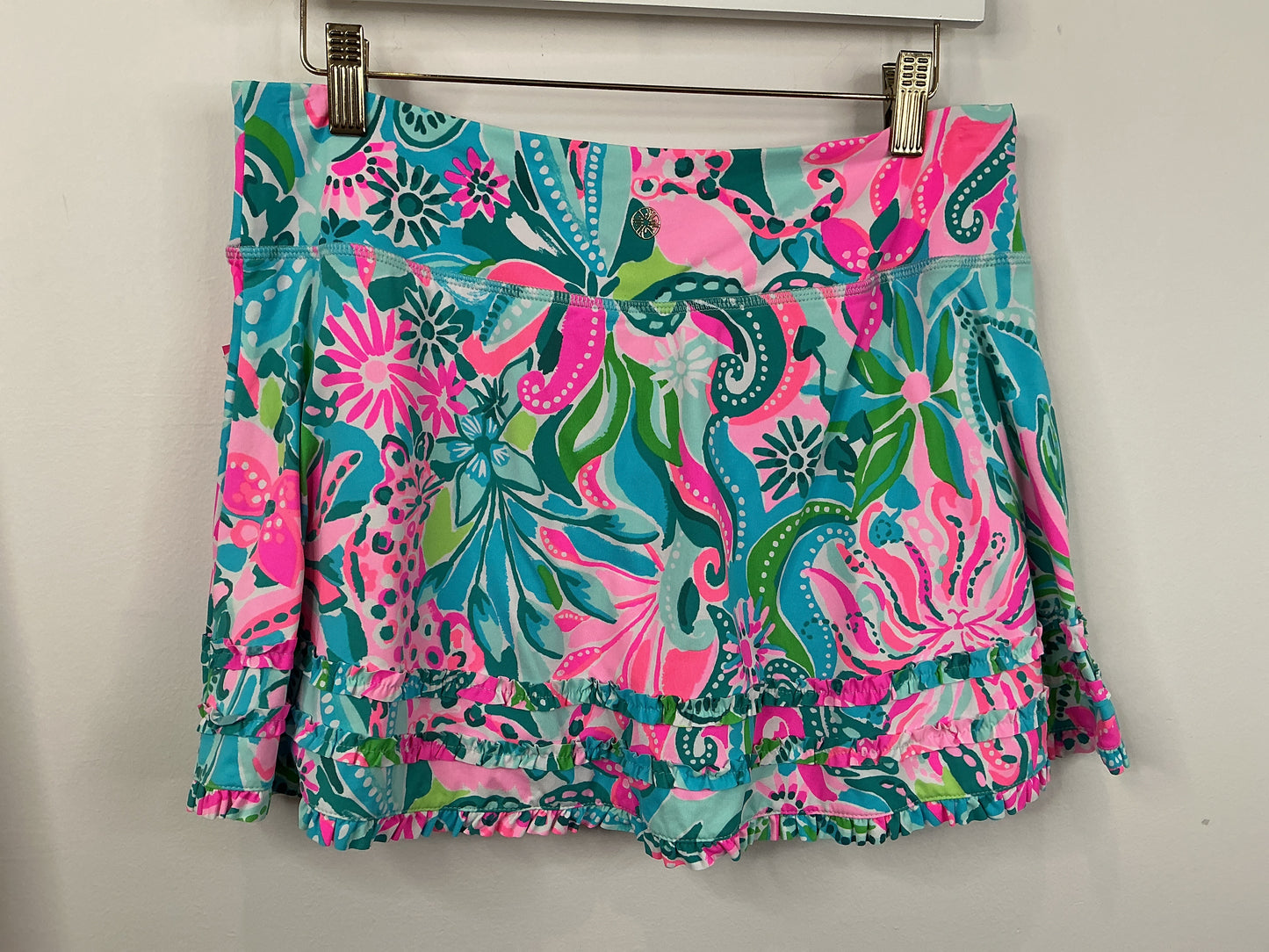 Lilly Pulitzer NWT Fionna Skort UPF 50+ Turquoise Oasis Golden Hour - Size M
