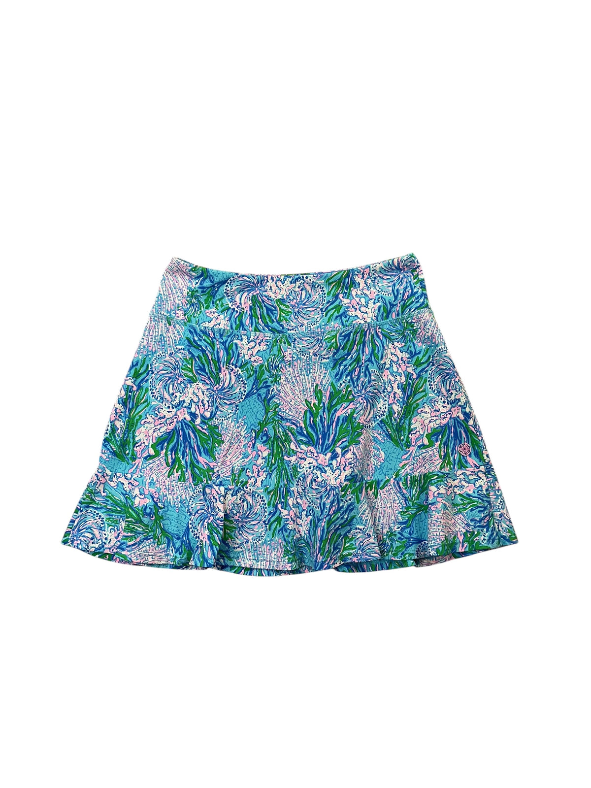 Lilly Pulitzer Zandora High Rise Skort UPF 50+ Las Olas Aqua Strong Current Sea - Size M