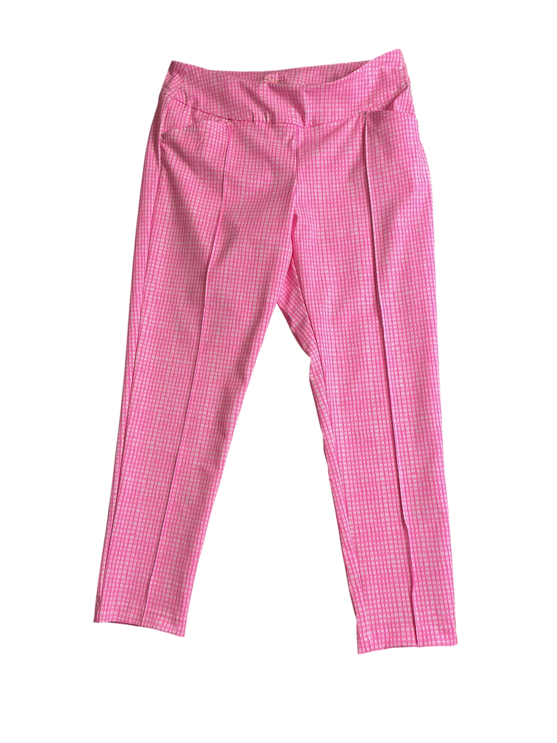 Lilly Pulitzer NWT Corso Pant UPF 50+ - Prosecco Pink Gingham Style - Size 16