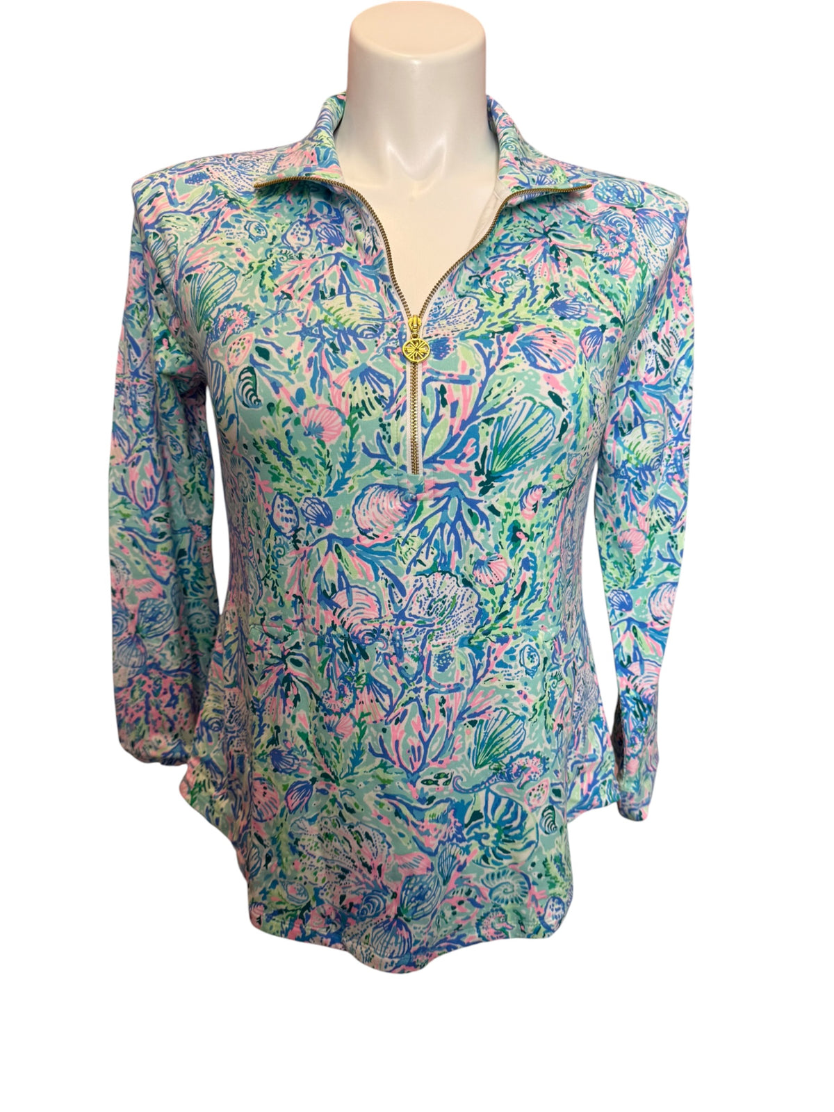 Lilly Pulitzer NWT UPF 50+ Skipper Popover Surf Blue Soleil It On Me - Size XXL