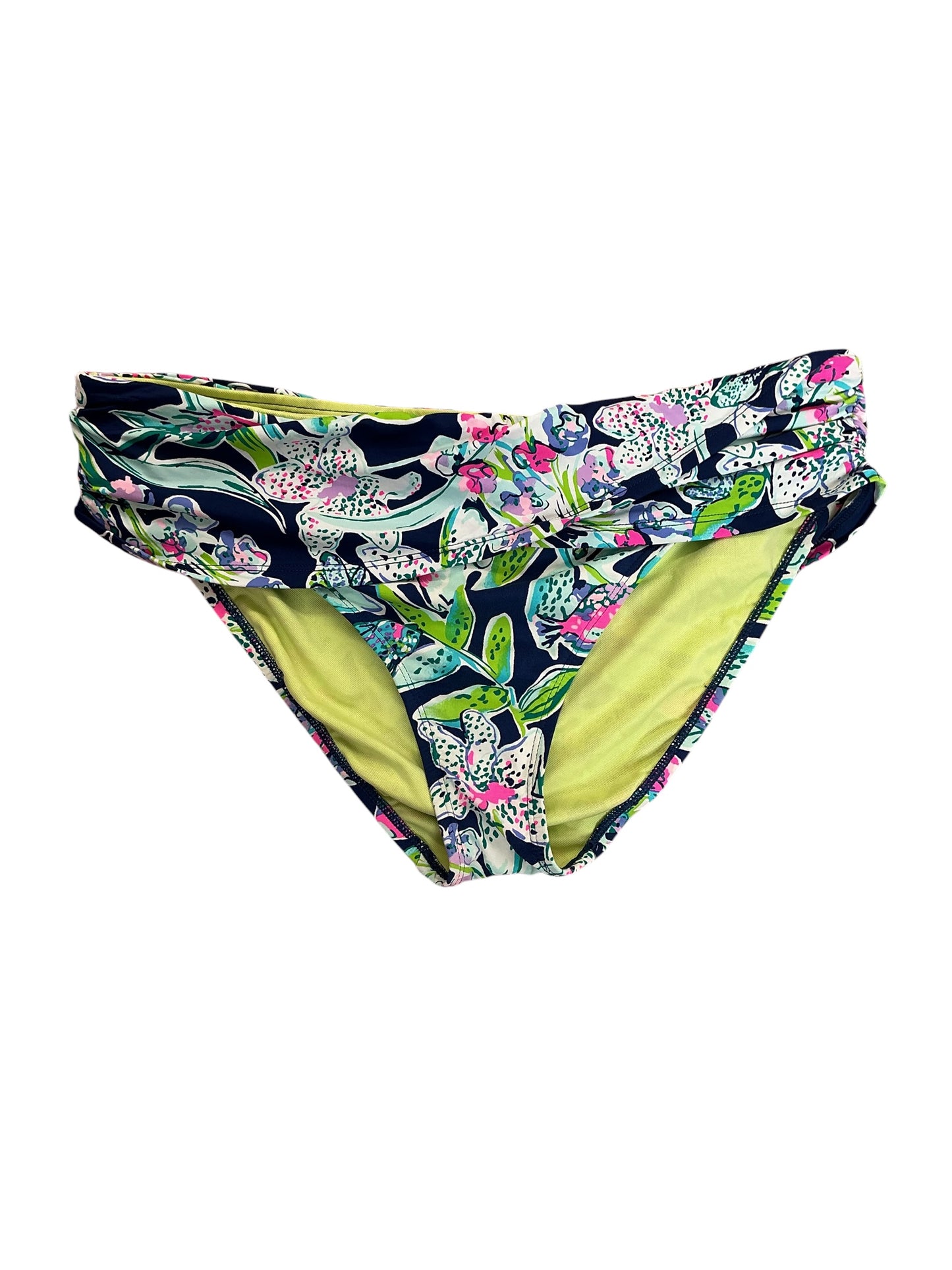 Lilly Pulitzer Lagoon Sarong Hipster Bikini Bottom Multi Lilly Garden - Size 4