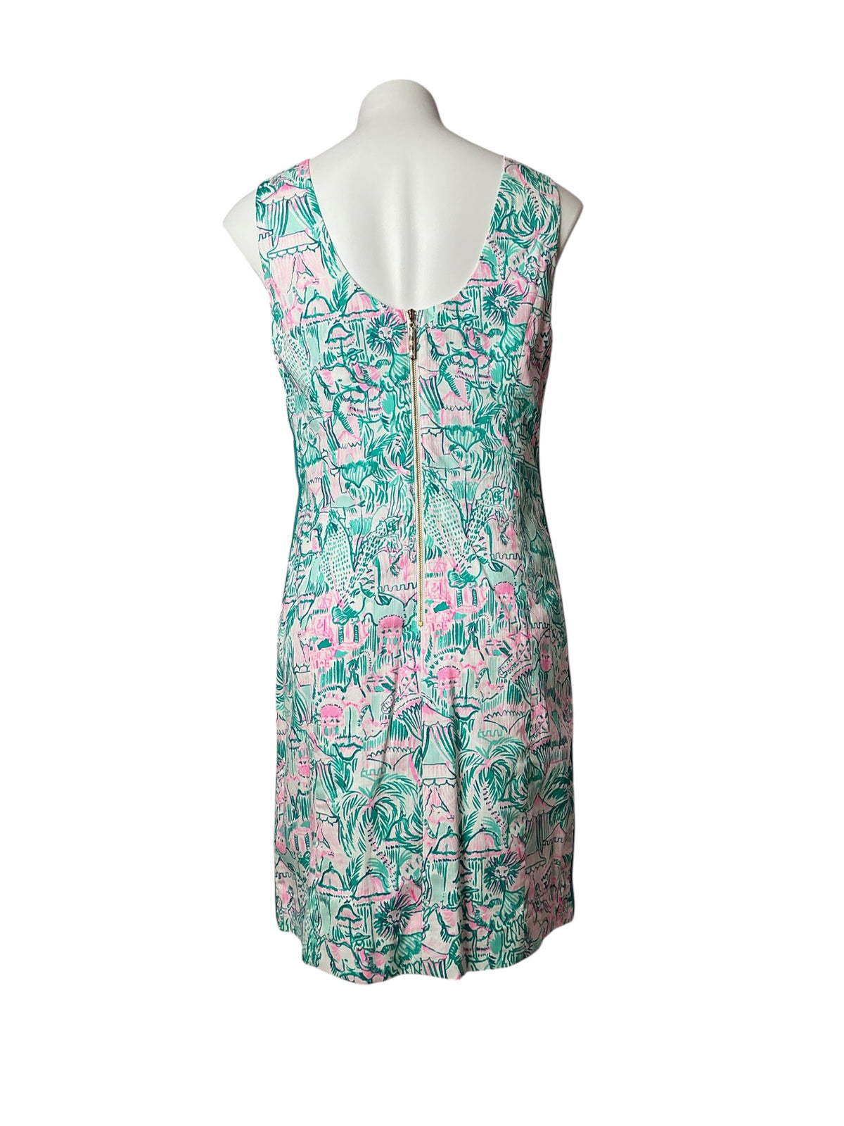 Lilly Pulitzer Mila Stretch Shift Bright Agate Green Colorful Camelflage - Size 8