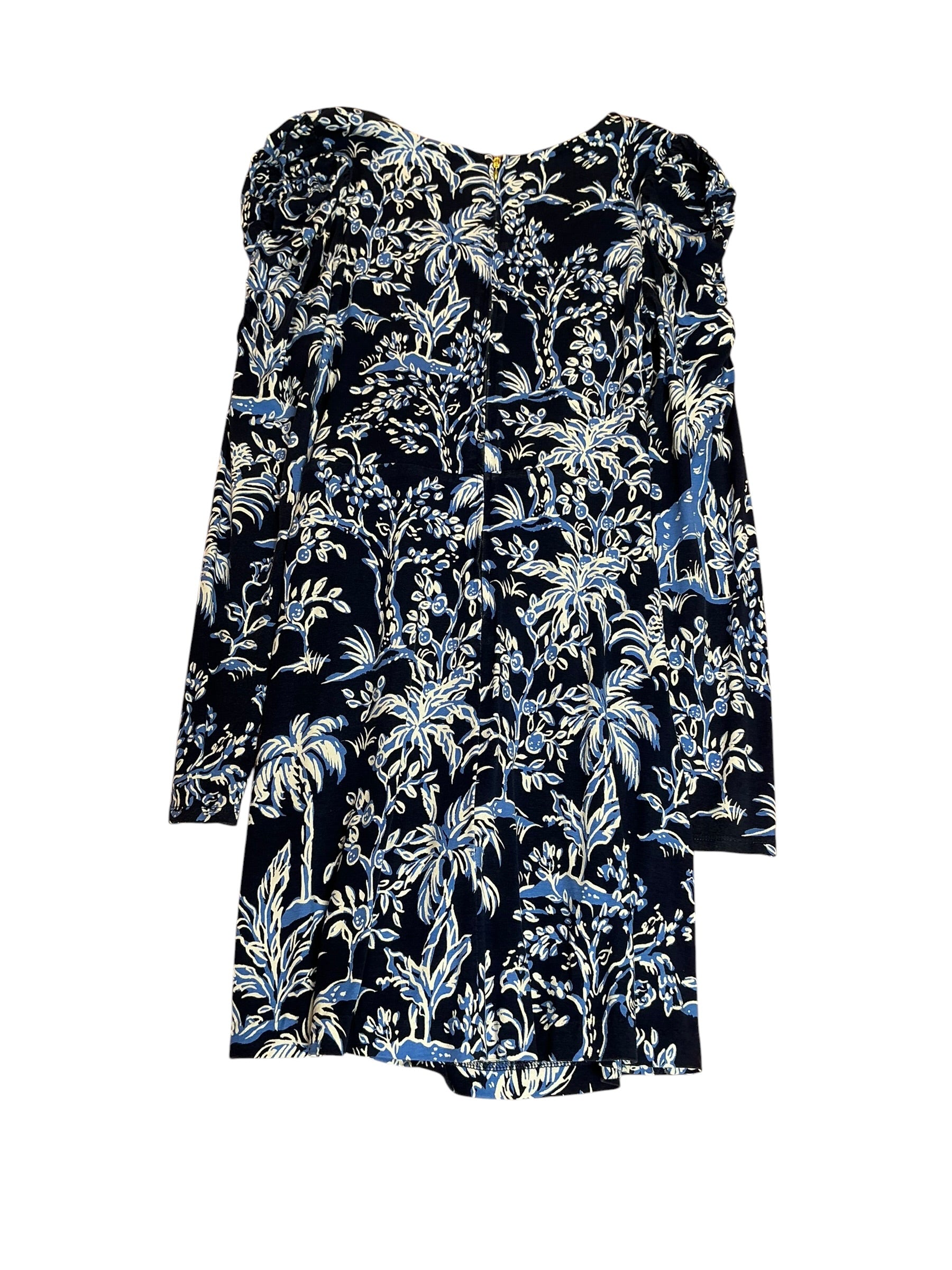 Lilly Pulitzer Jemma Sleeved Romper Low Tide Navy Tall Tales - Size 4