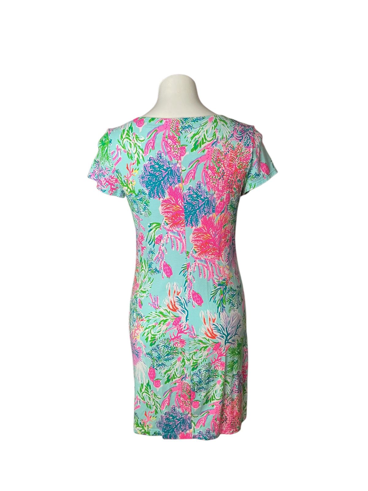 Lilly Pulitzer Sophiletta Short Sleeve Dress Celestial Blue Cay To My Heart - Size S