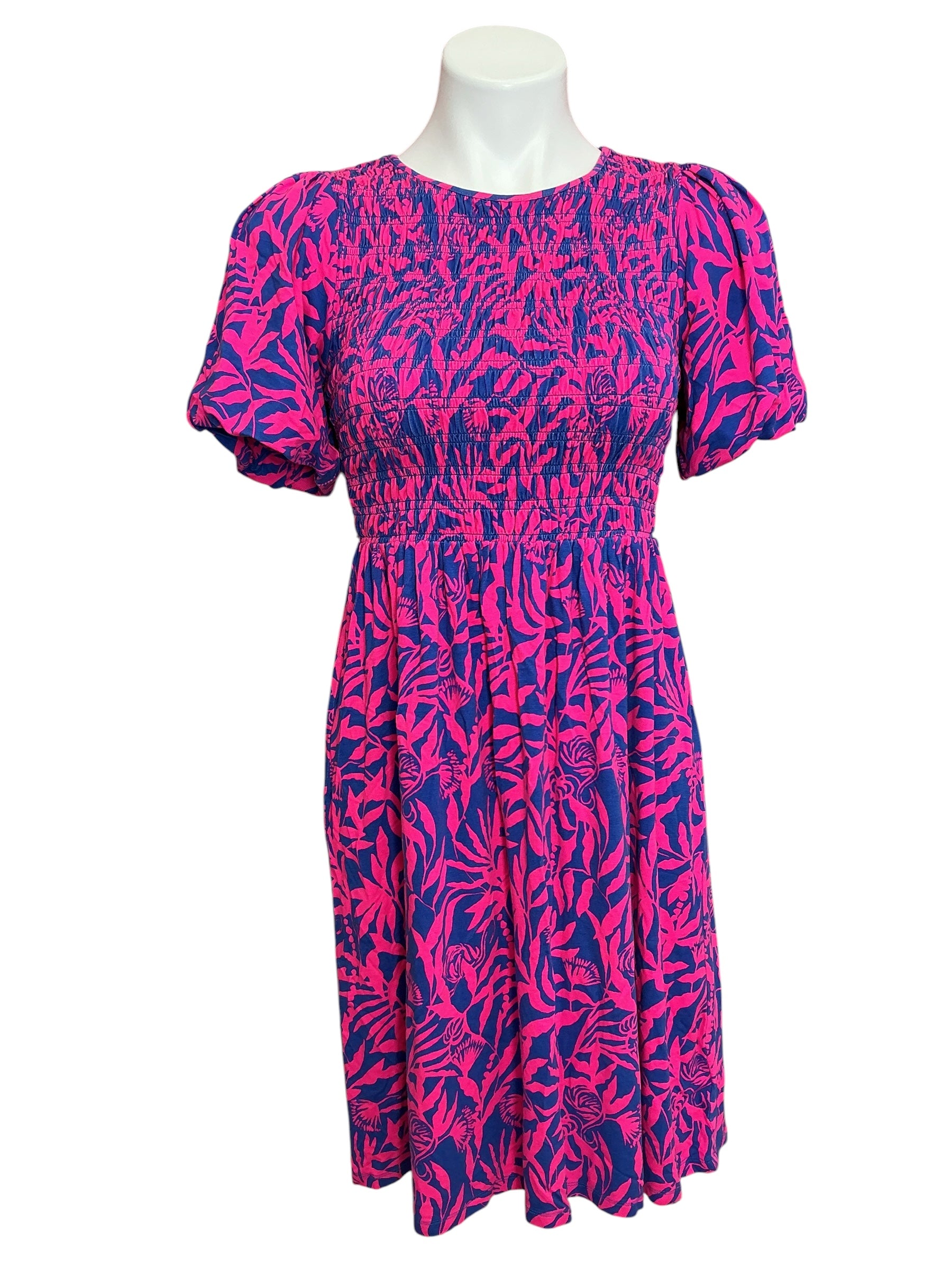 Lilly Pulitzer Chrystelle Smocked Dress Flocking To Paradise - Size XS