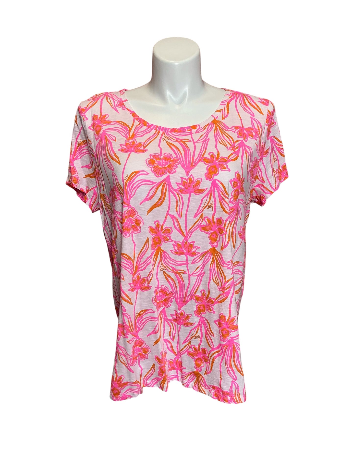 Lilly Pulitzer NWT Etta Scoop Neck Resort White Lovely Long Stems - Size XXL