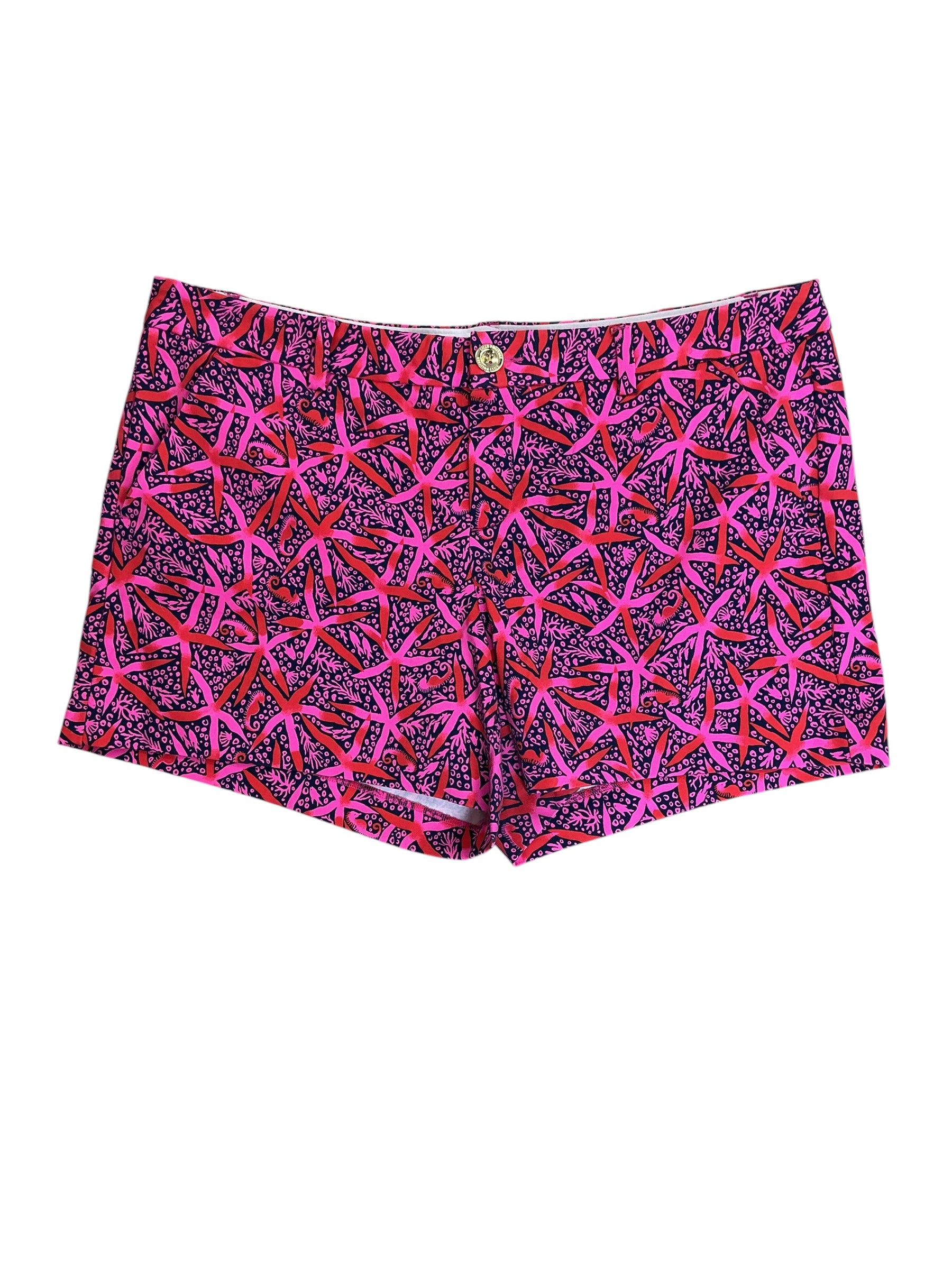 Lilly Pulitzer Walsh Shorts Passion Fruit Pink Star Searching - Size 14