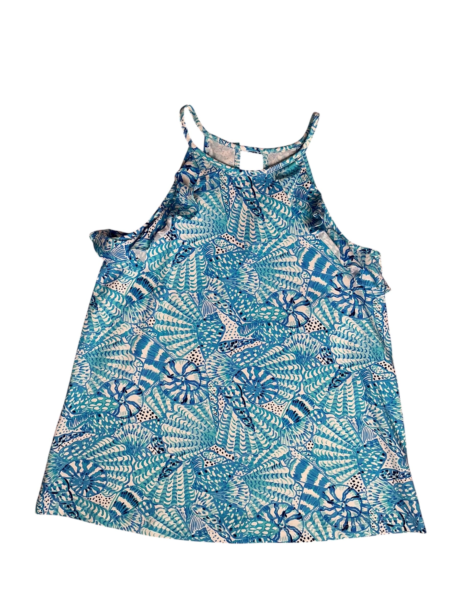 Lilly Pulitzer Billie Halter Tank Top Amalfi Blue By The Seashore - Size XXS